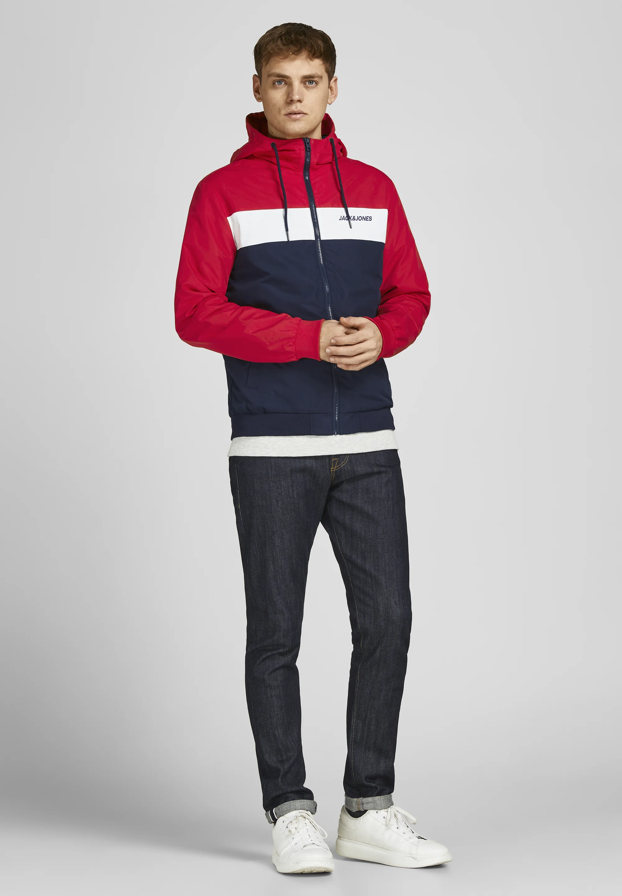 Jack & Jones JJERUSH BLOCKING HOOD - Giacca leggera