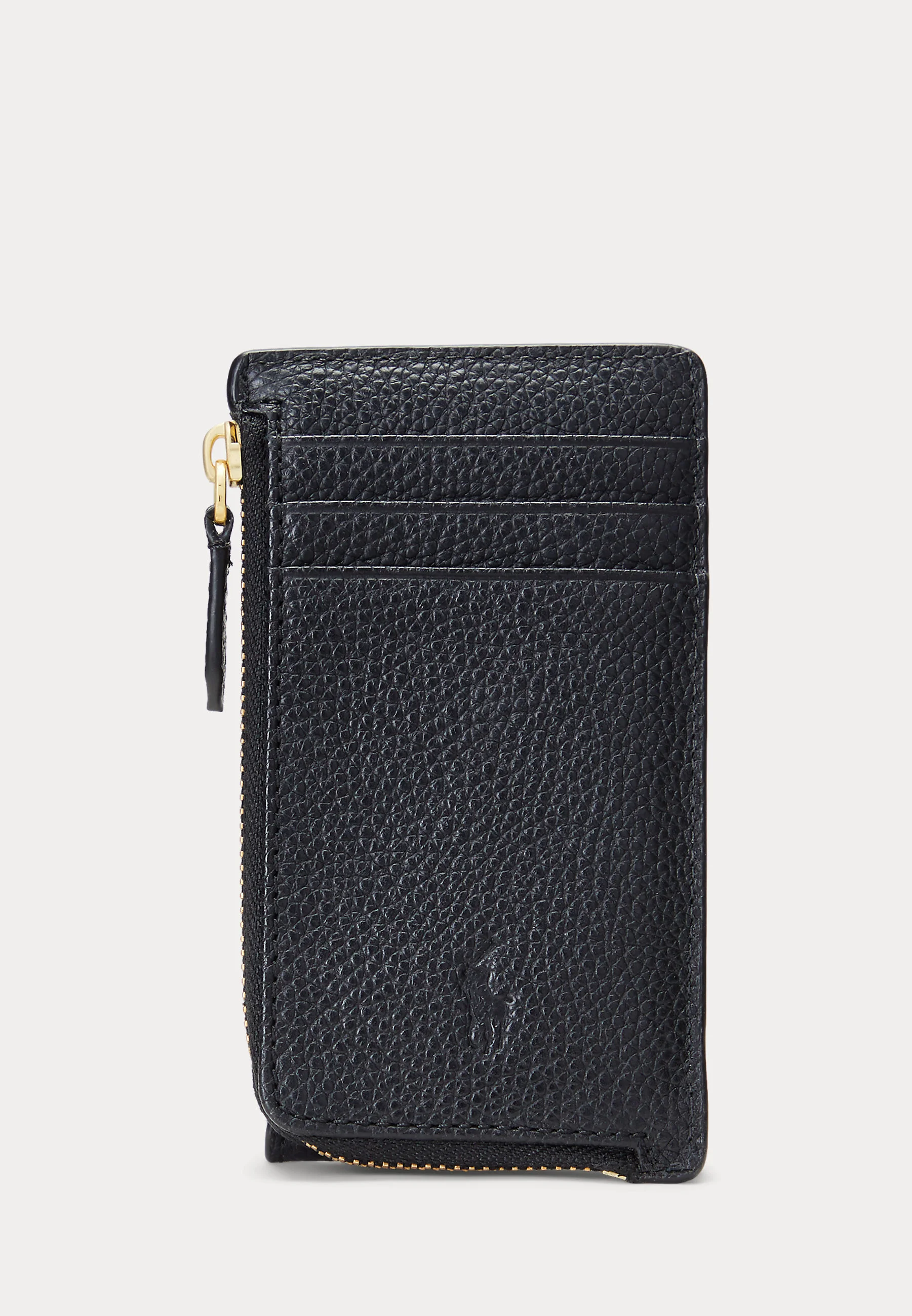 PEBBLED LEATHER ZIP CARD CASE - Portafoglio