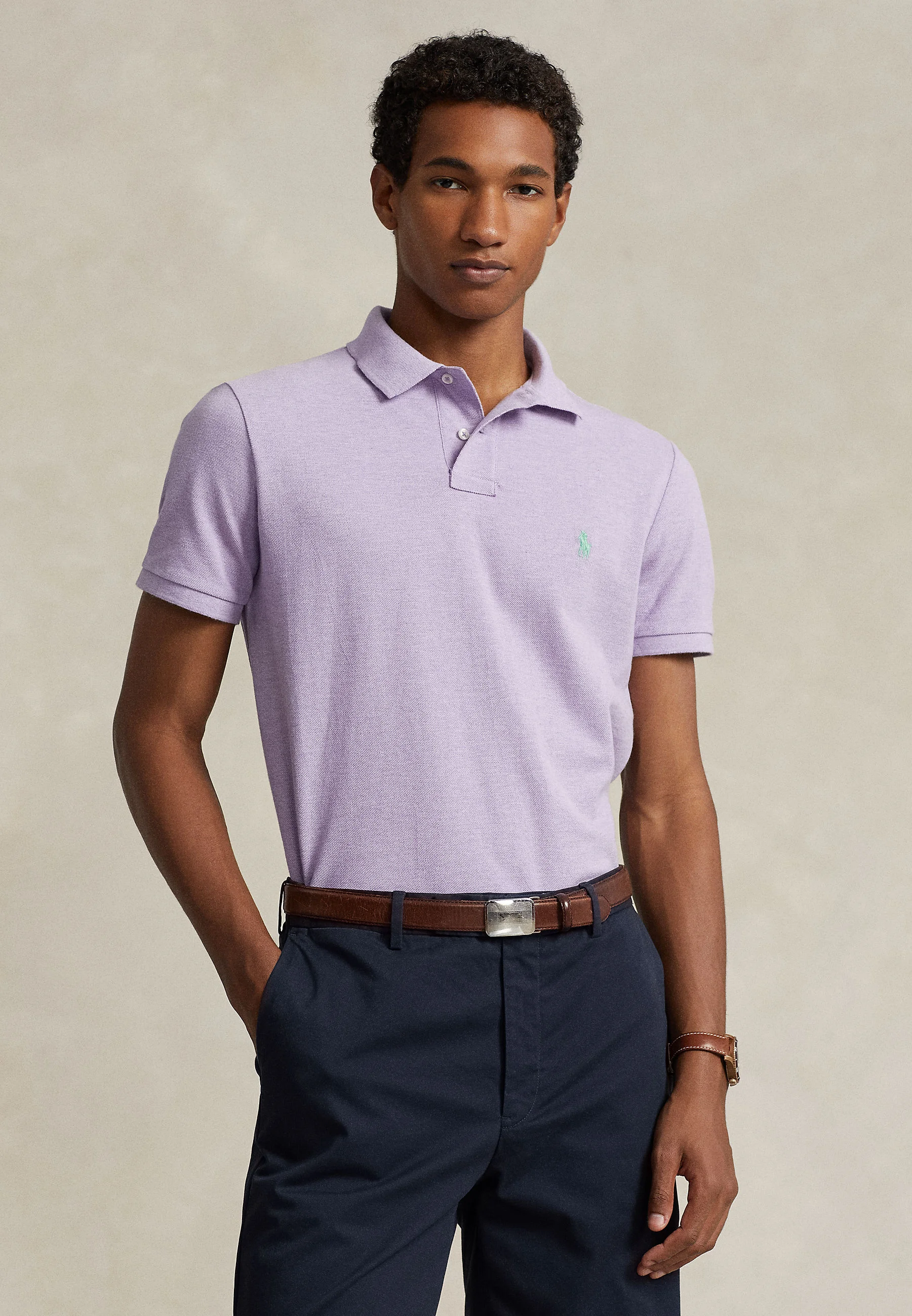 SLIM FIT MESH POLO SHIRT - Polo