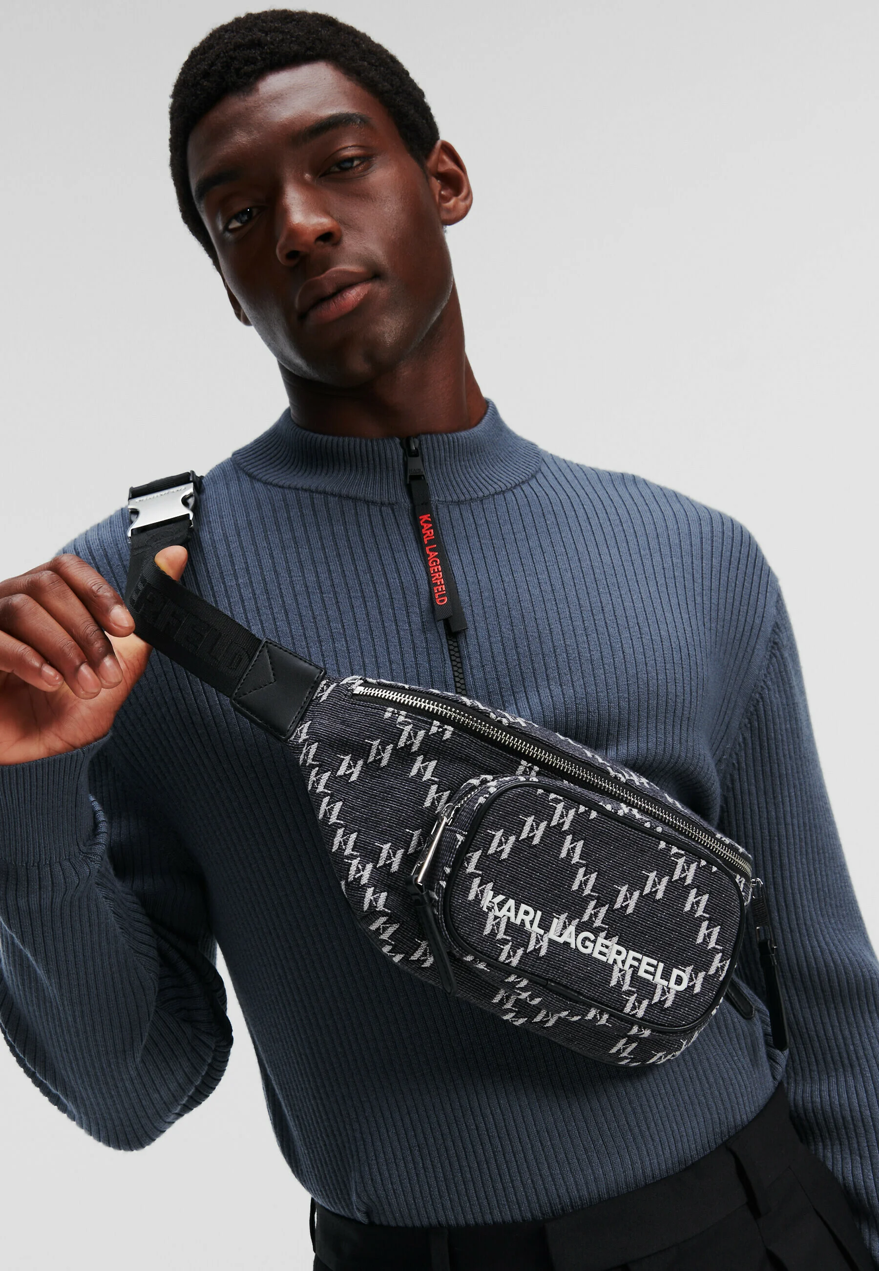 KARL LAGERFELD MONOGRAM JACQUARD 2.0 - Marsupio