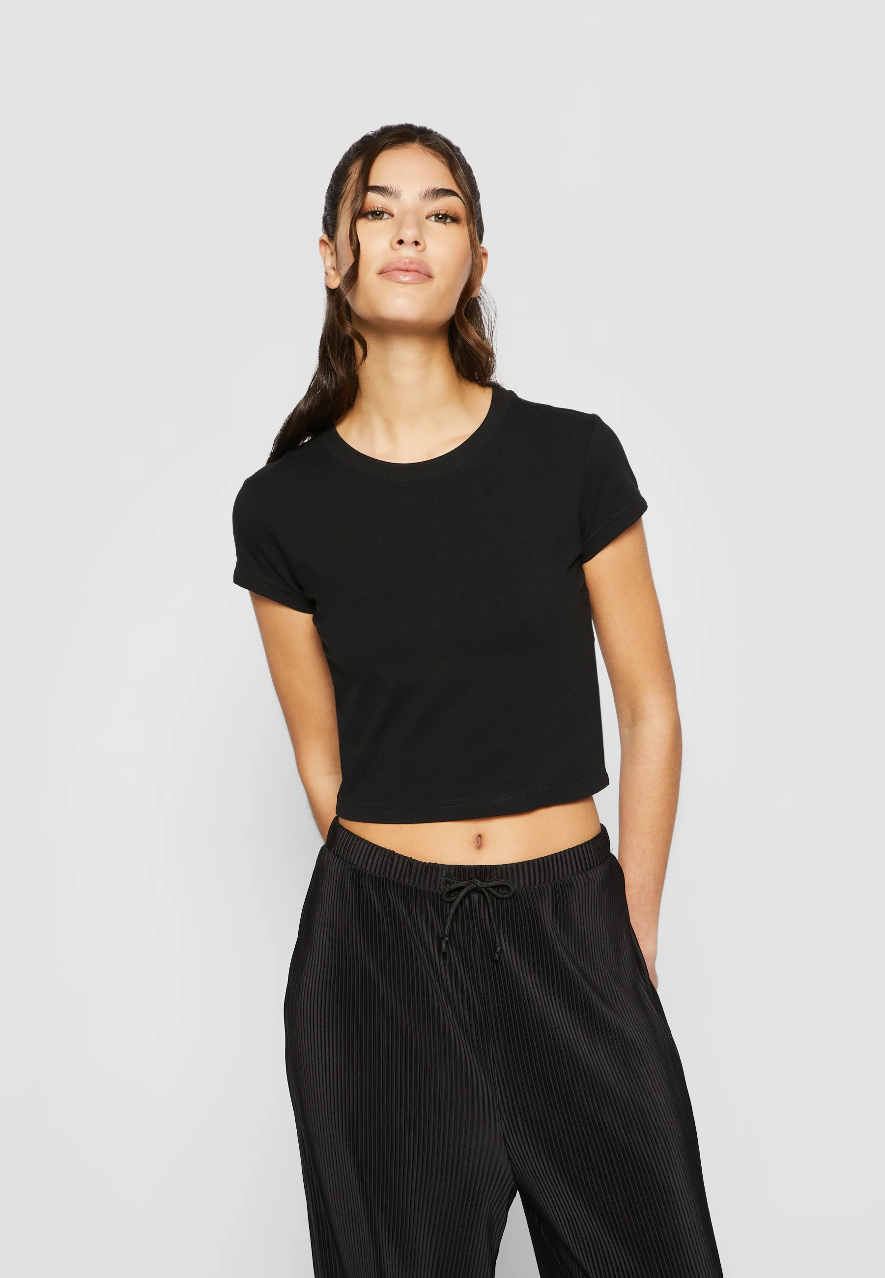 STRETCH JERSEY CROPPED TEE - T-shirt basic