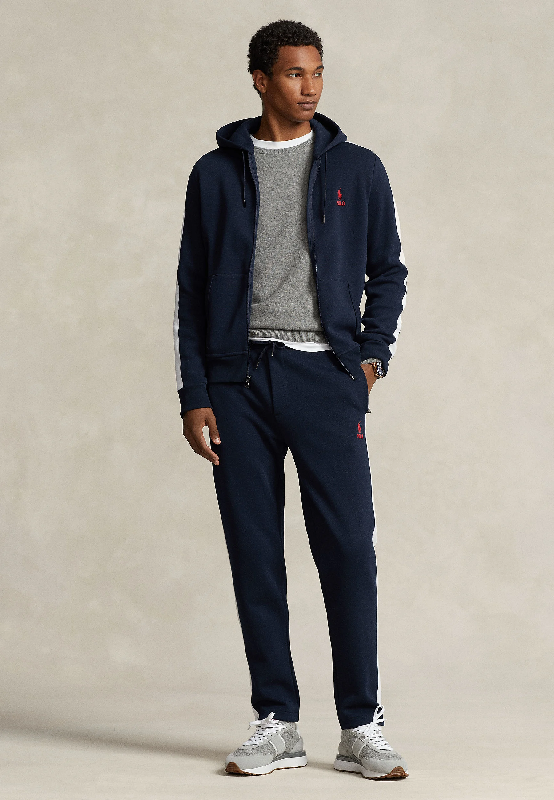 DOUBLE-KNIT MESH FULL-ZIP HOODIE - Felpa con zip