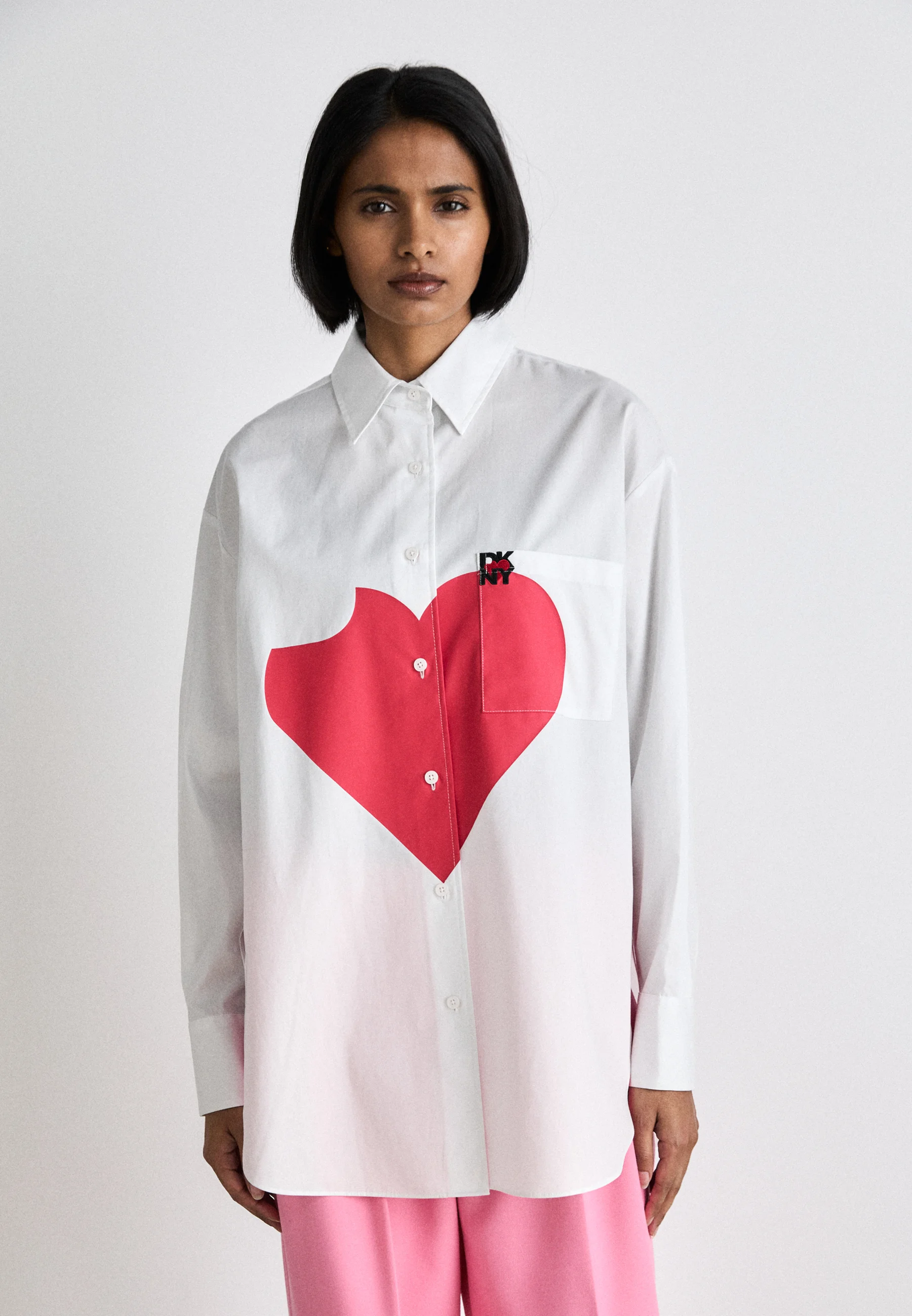 OVERSIZED PRINTED HEART - Camicia