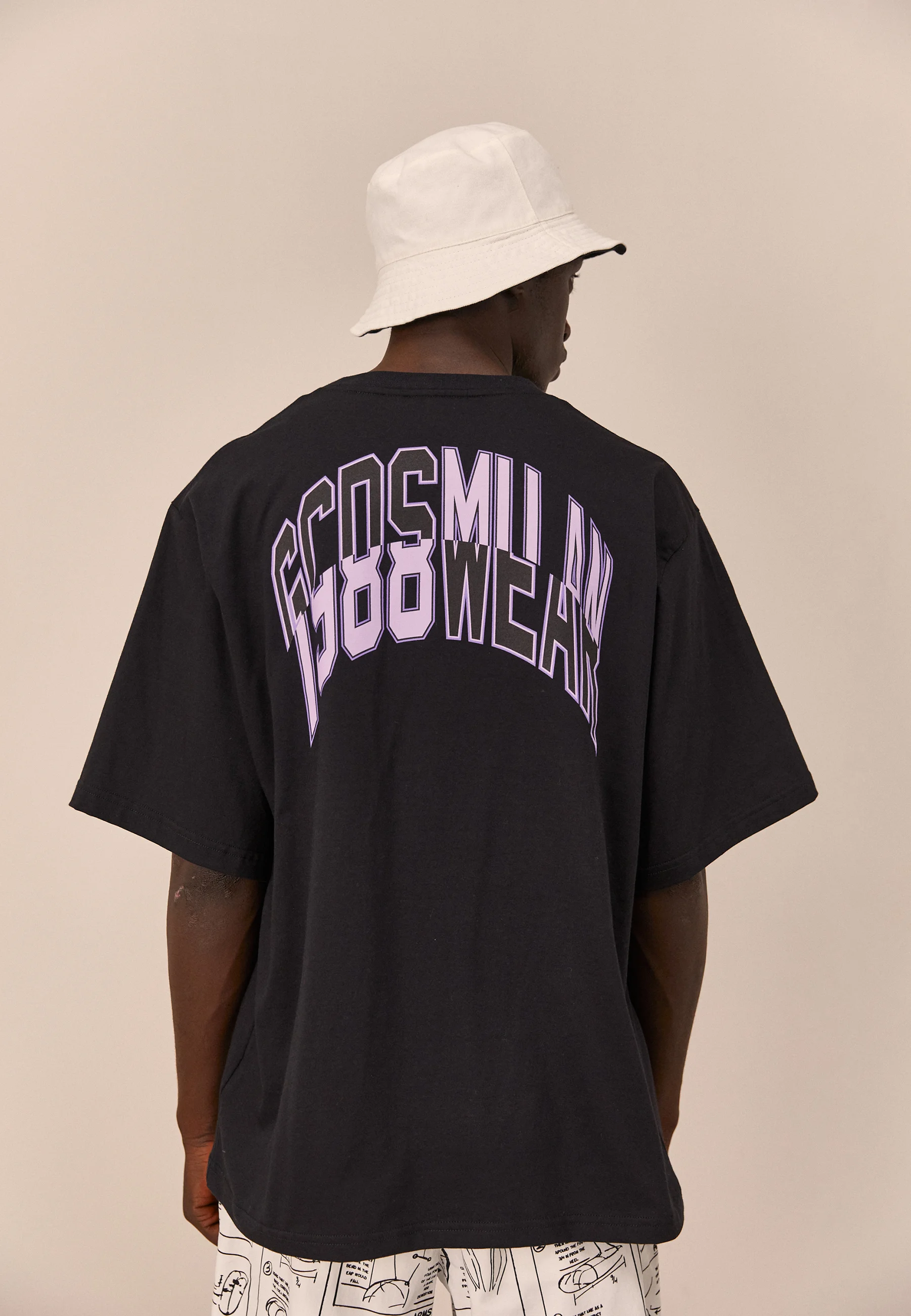 GCDS COLLEGE OVERSIZED - T-shirt con stampa