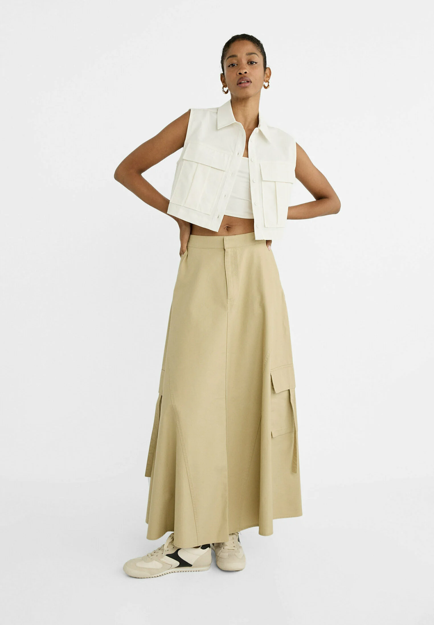 Stradivarius FLARED MIDI - Gonna lunga