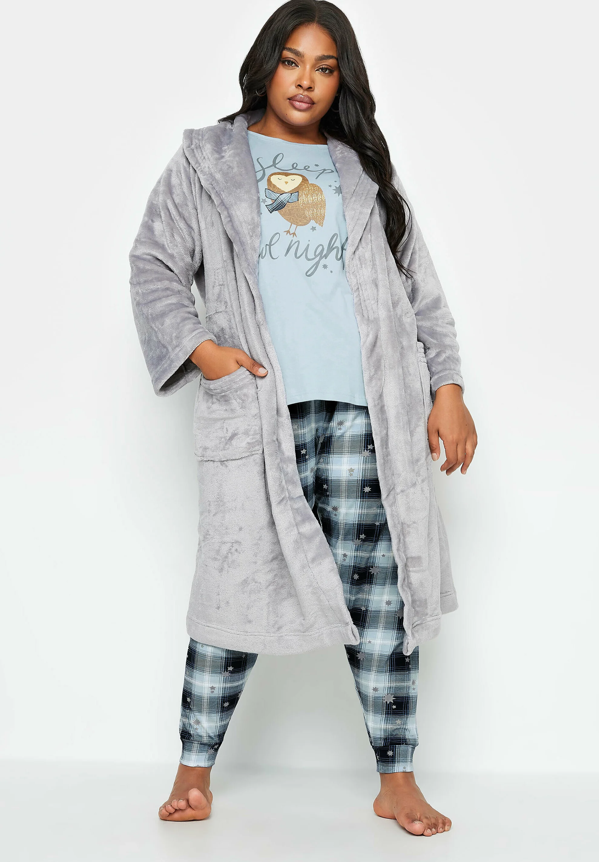 Yours Clothing SLEEP OWL NIGHT CHECK SET - Pigiama
