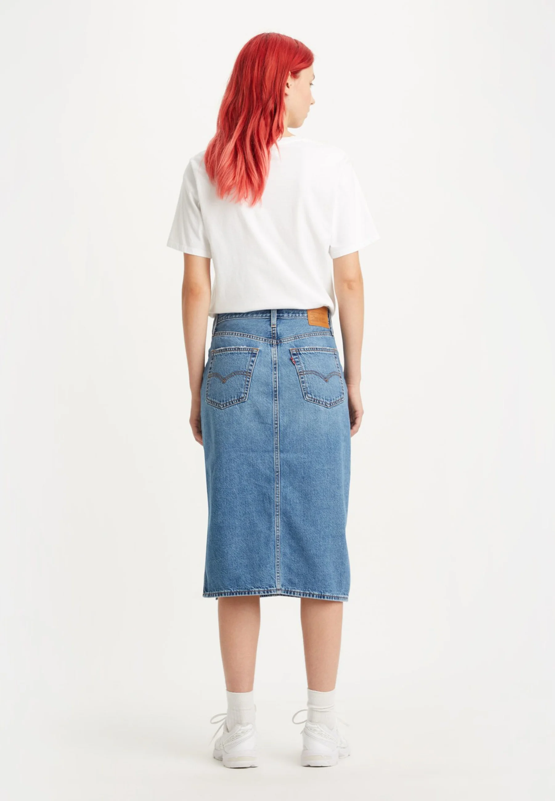 SIDE SLIT SKIRT - Gonna di jeans