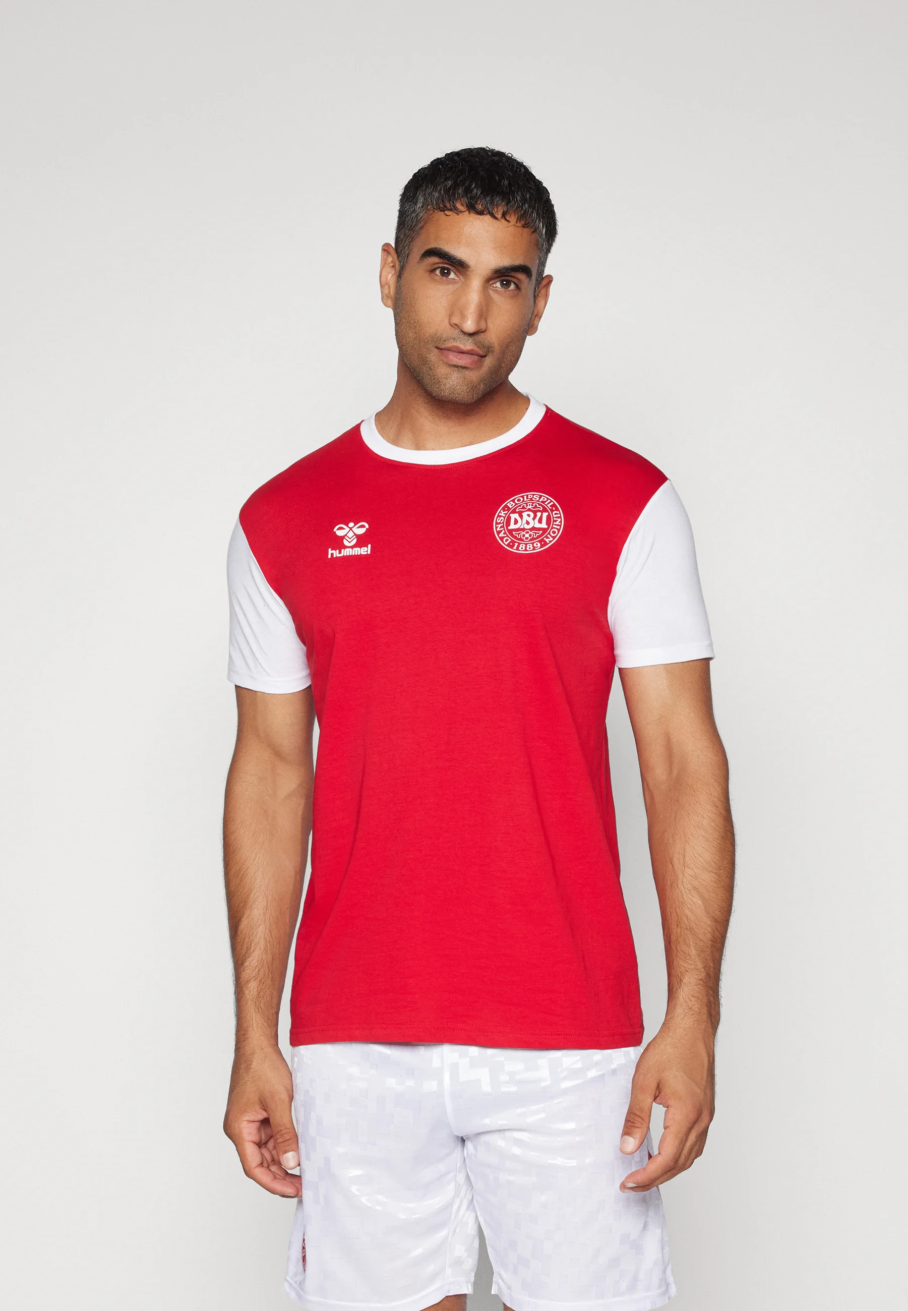 Hummel DENMARK FAN BLOCK TEE- T-shirt con stampa