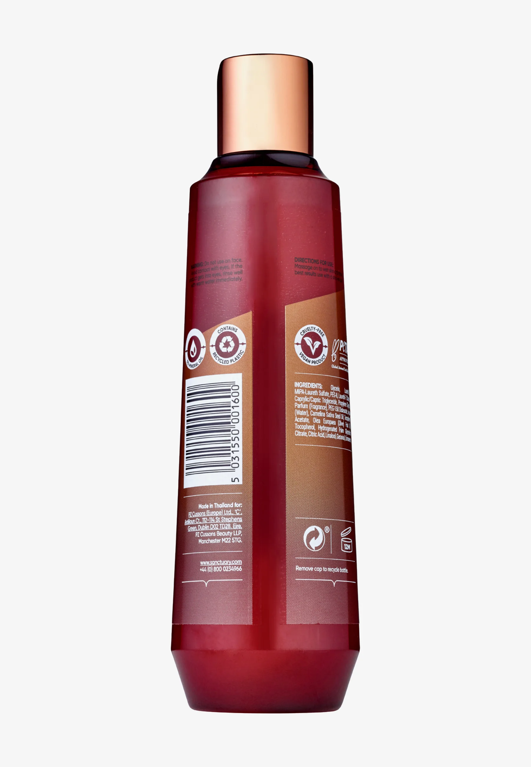 Sanctuary Spa RUBY OUD NATURAL OILS ULTRA RICH SHOWER OIL - Olio corpo