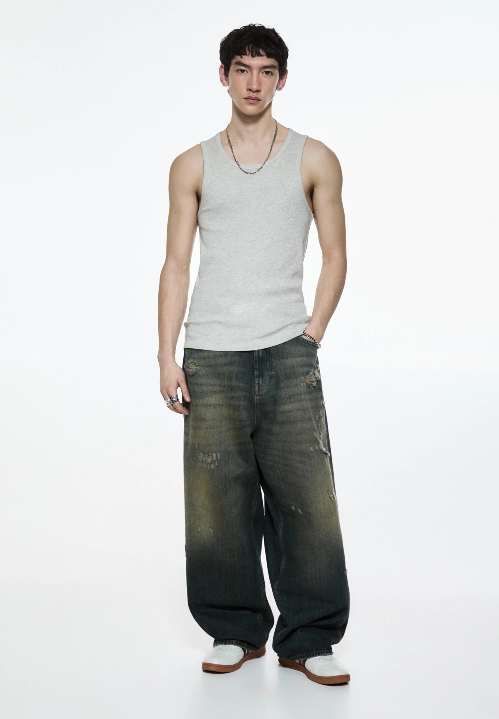 PULL&BEAR SUPER BAGGY - Jeans a sigaretta