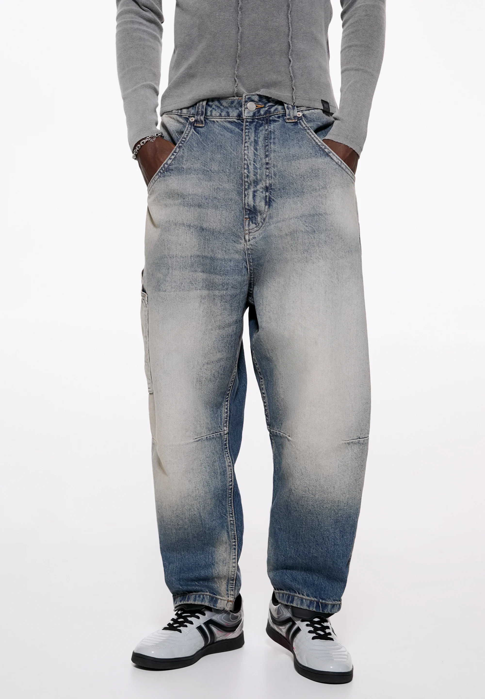PULL&BEAR WASHED BALLOON FIT - Jeans a sigaretta