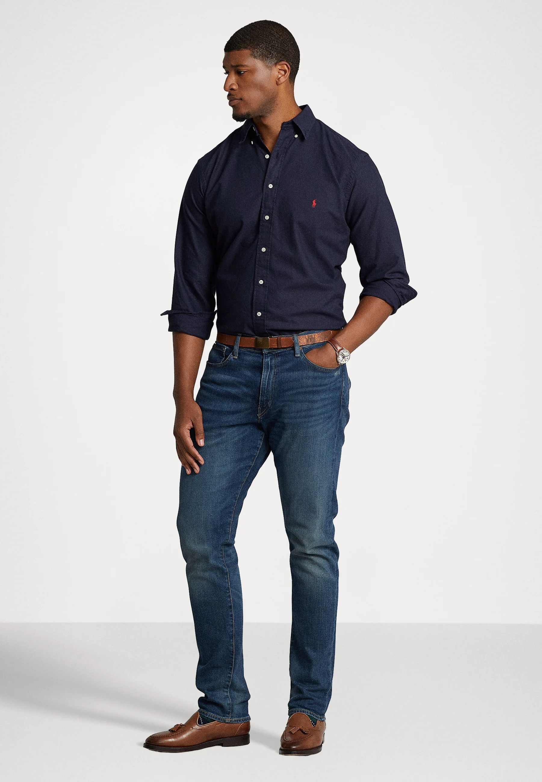 Big & Tall GARMENT-DYED OXFORD - Camicia