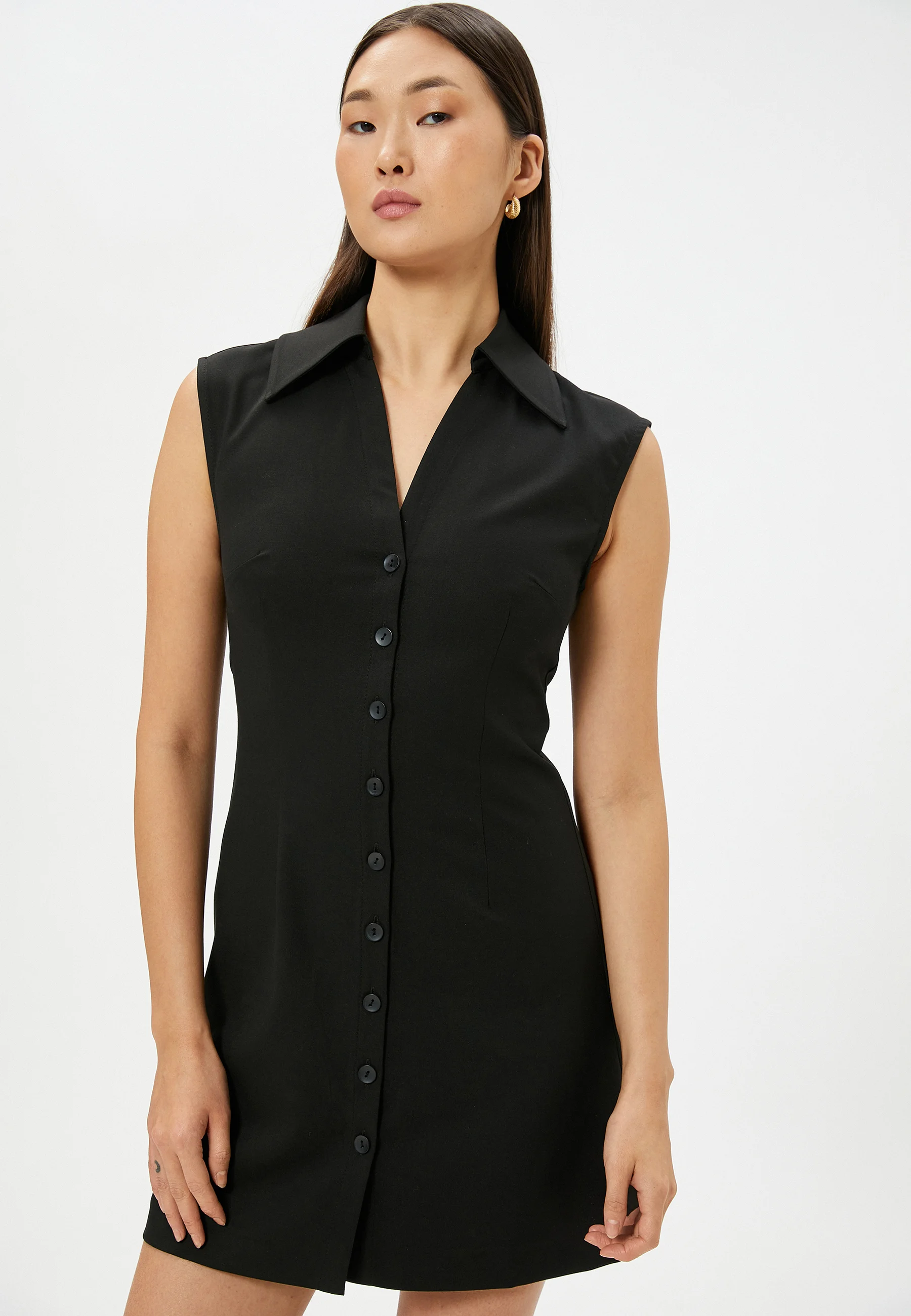Koton BUTTONED CLASSIC NECK MINI - Abito a camicia