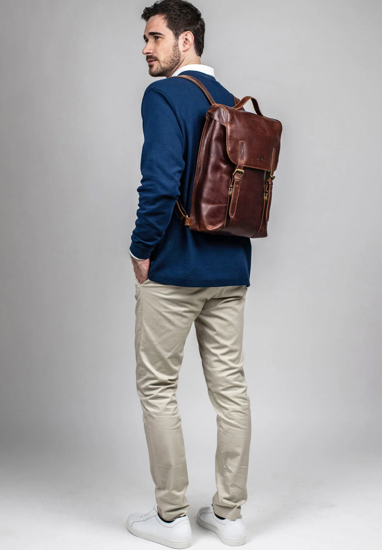 SID & VAIN LEATHER BACKPACK ETON 15