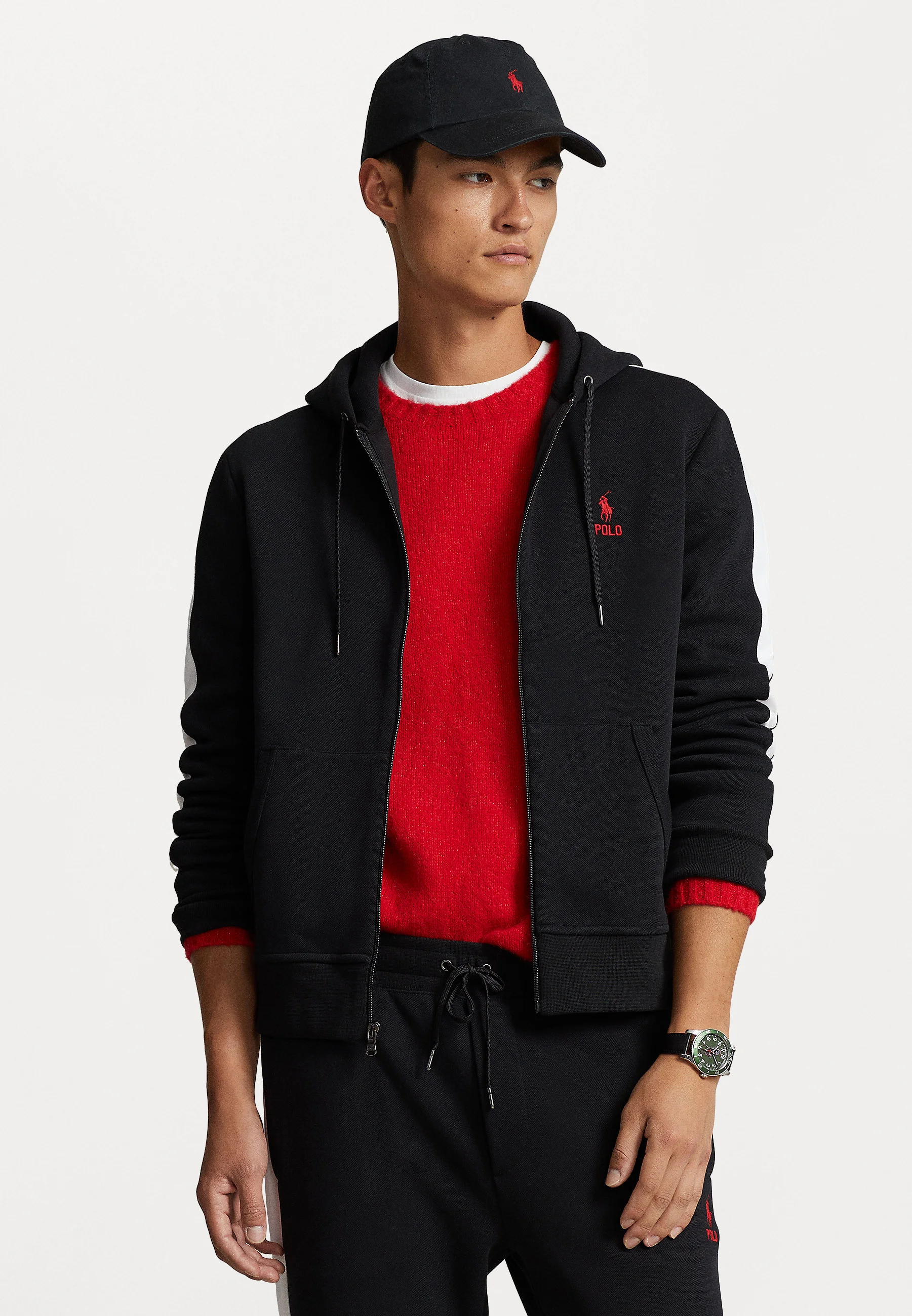 DOUBLE-KNIT MESH FULL-ZIP HOODIE - Felpa con zip