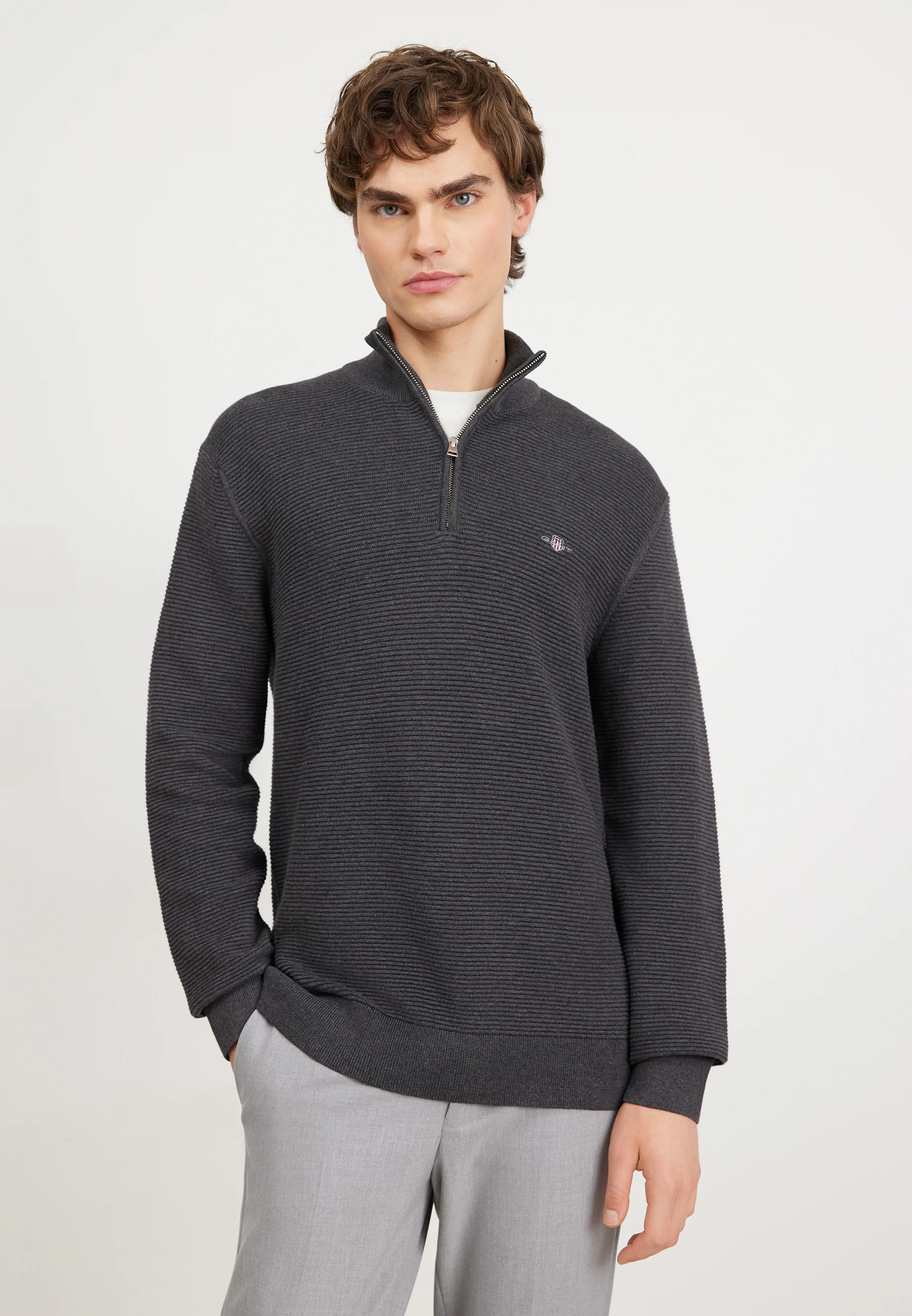 GANT TEXTURED ZIP - Maglione