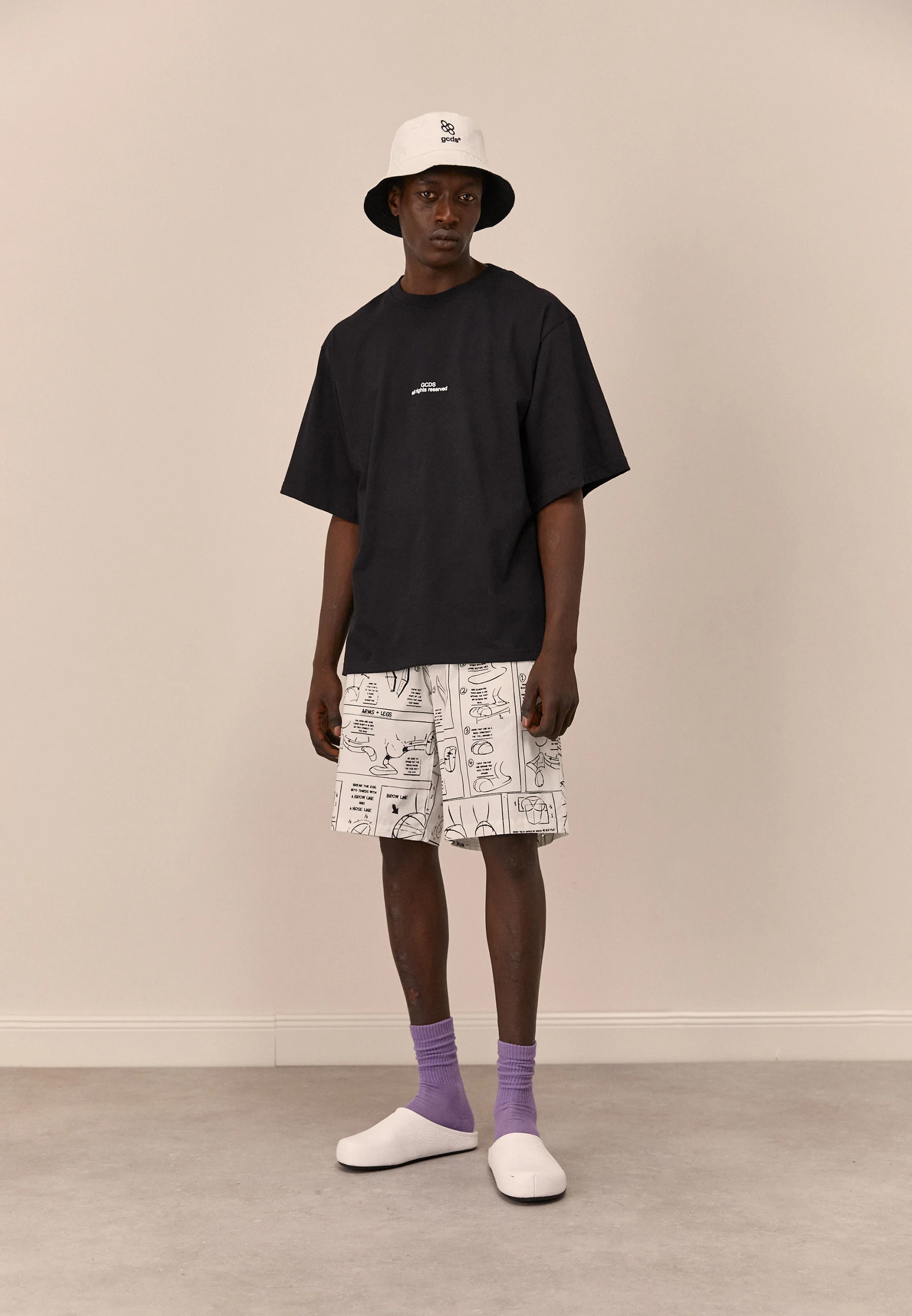 GCDS COLLEGE OVERSIZED - T-shirt con stampa