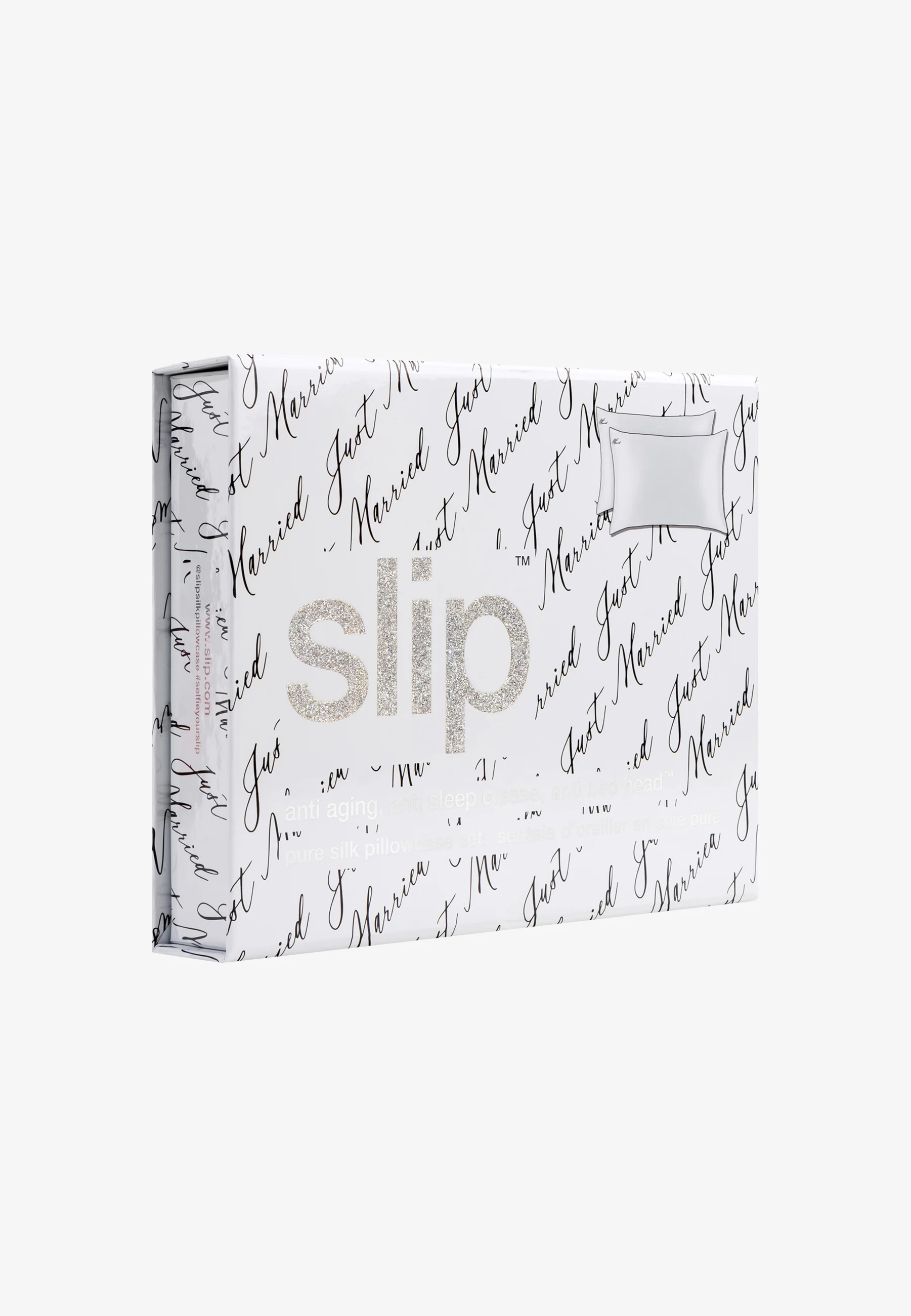 Slip SLIP PURE SILK QUEEN PILLOWCASE DUO - JUST MARRIED - Accessori skincare
