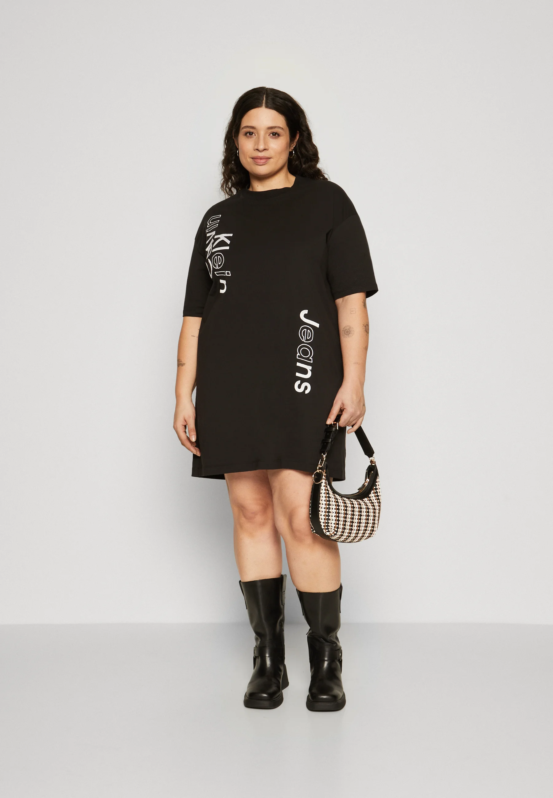 Jeans Plus MULTI PLACEMENT LOGO DRESS - Vestito di maglina