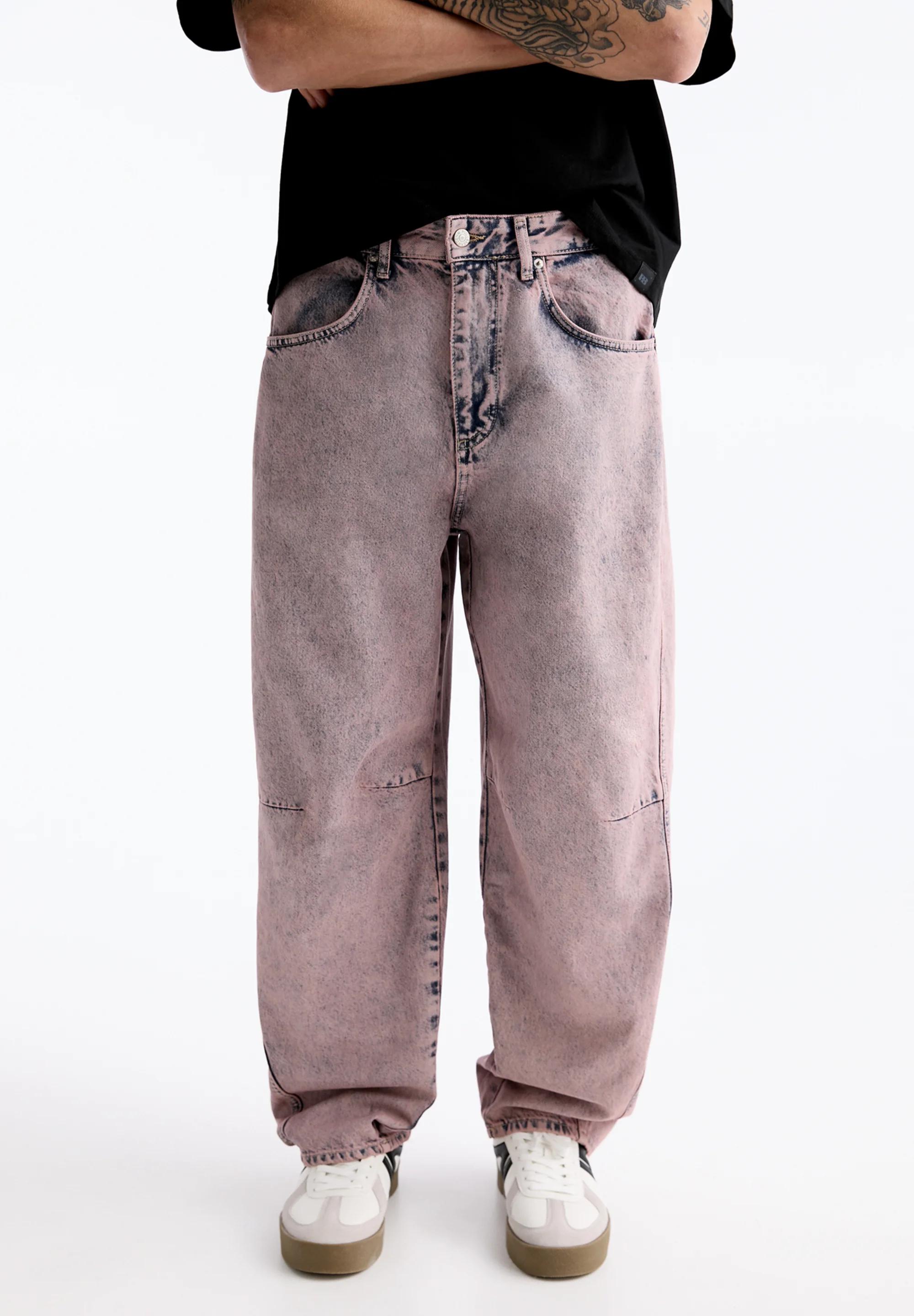 PULL&BEAR WASHED BARREL - Jeans a sigaretta