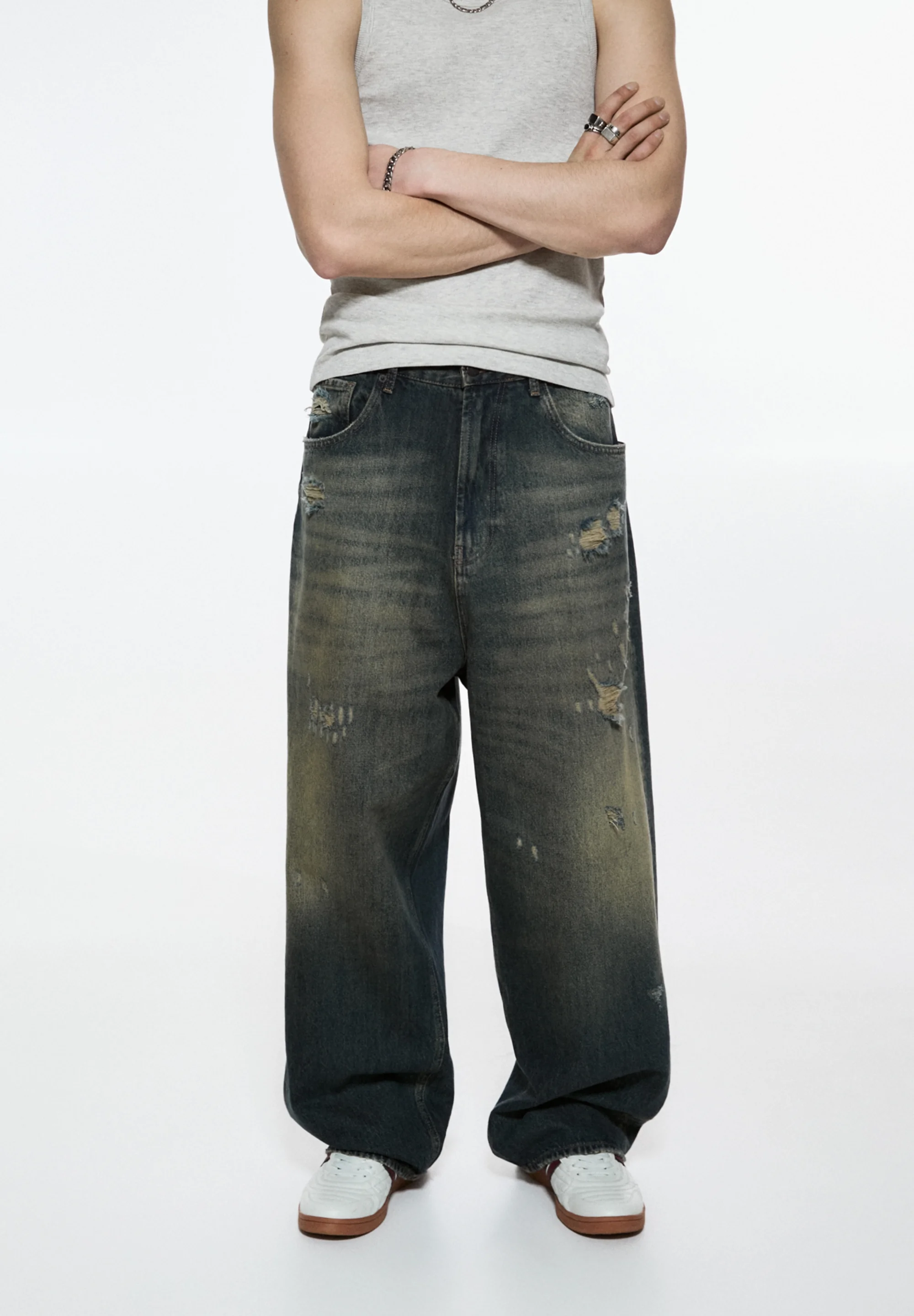 PULL&BEAR SUPER BAGGY - Jeans a sigaretta