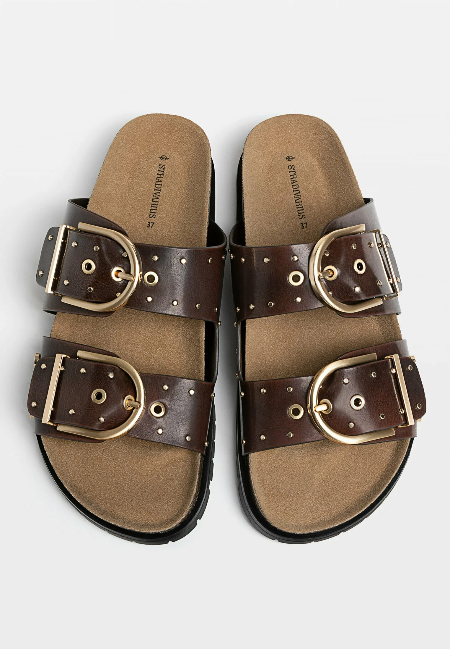Stradivarius FLAT WITH BUCKLES - Ciabattine
