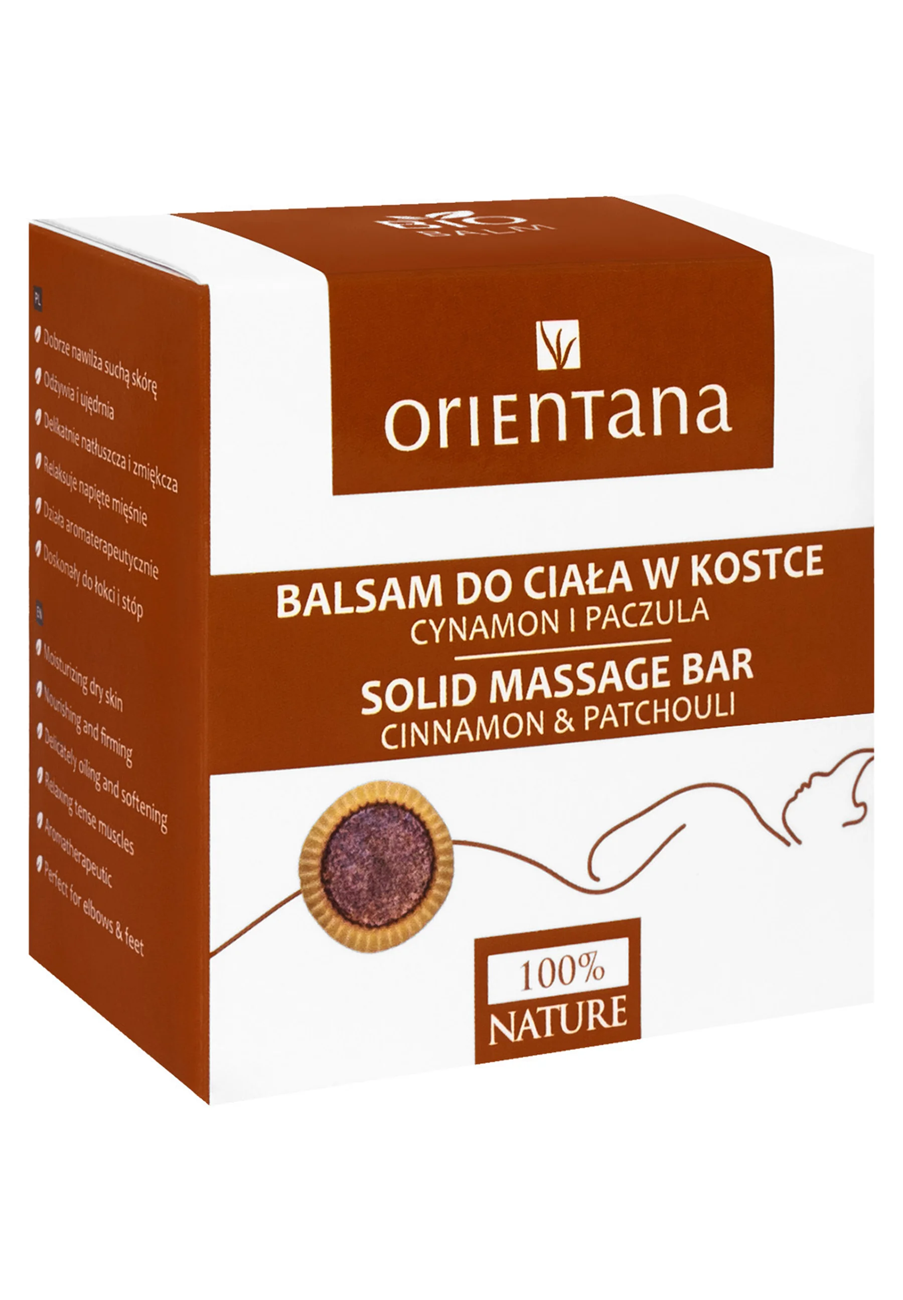 ORIENTANA CINNAMON & PATCHOULI MASSAGE BAR, 60 G - Accessori skincare