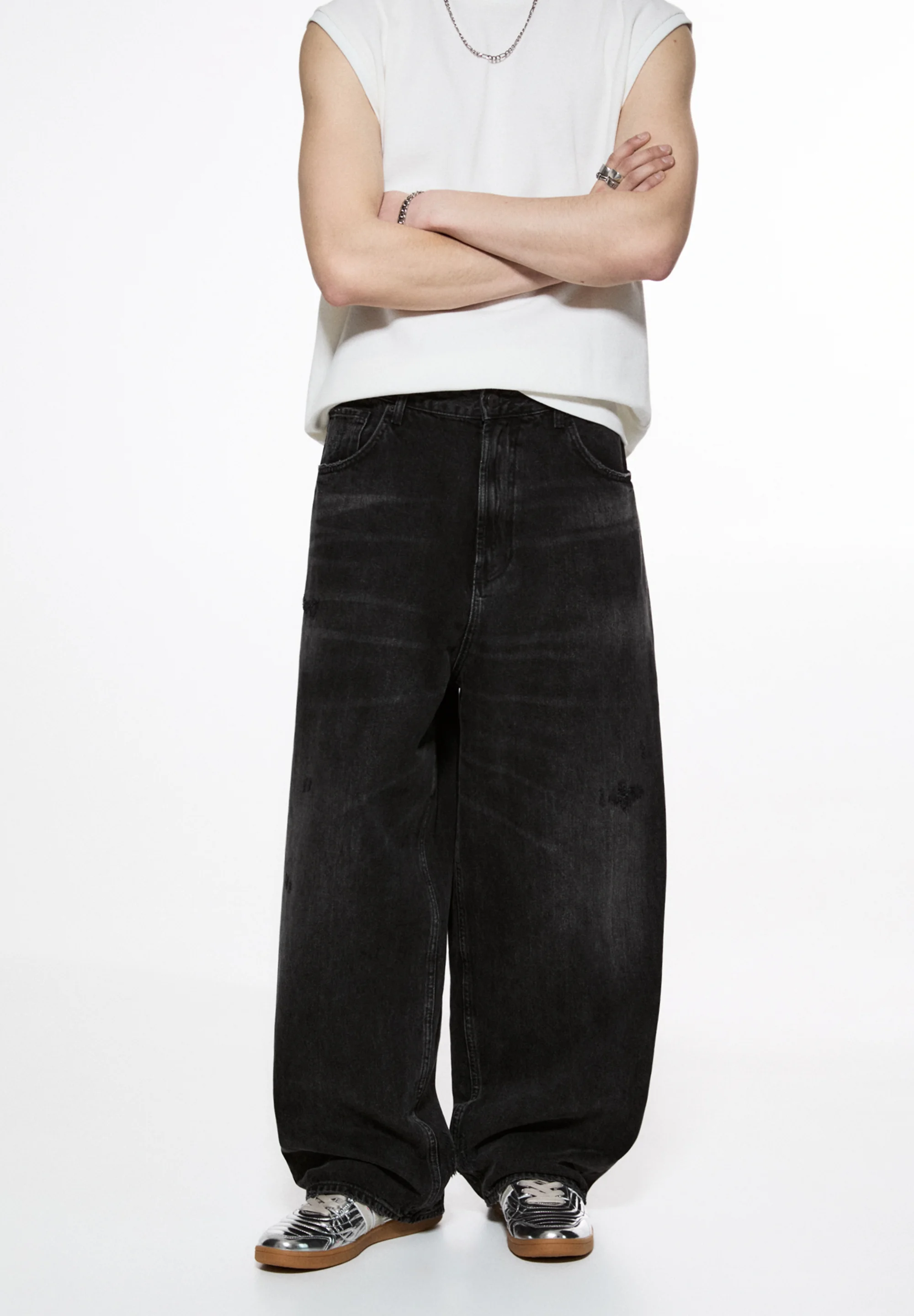 PULL&BEAR SUPER BAGGY - Jeans a sigaretta