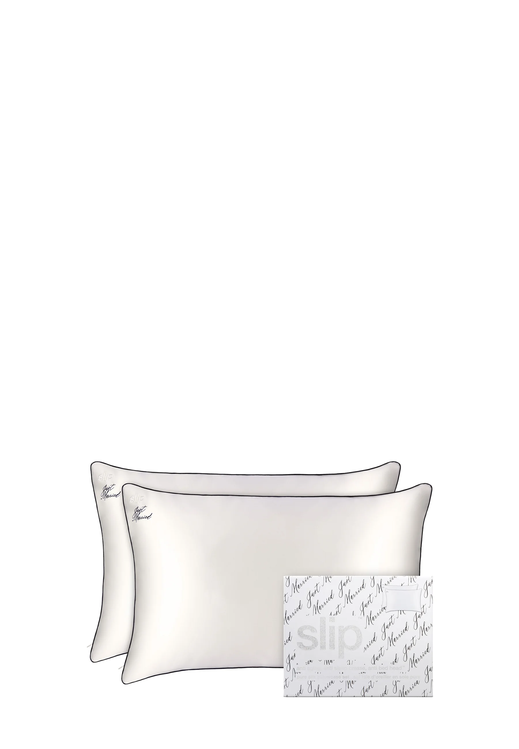 Slip SLIP PURE SILK QUEEN PILLOWCASE DUO - JUST MARRIED - Accessori skincare