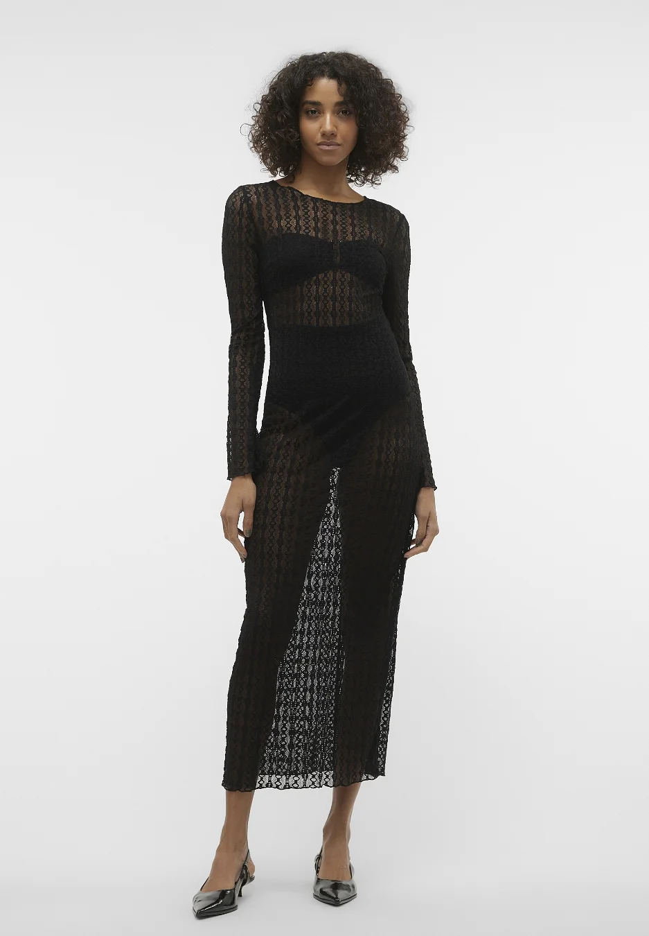 Vero Moda VMMALTA O-NECK CALF DRESS - Abito in maglia