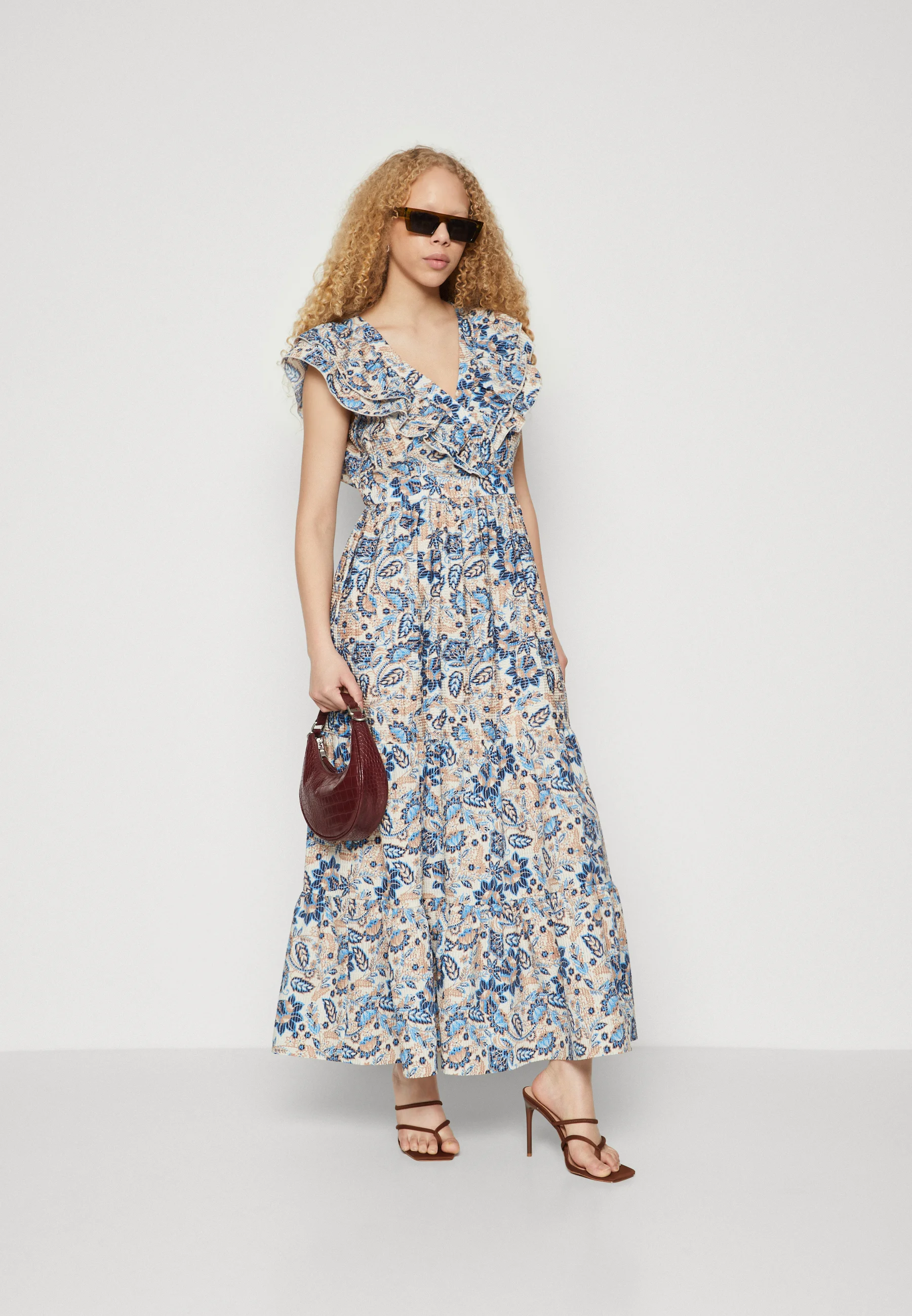 Vero Moda VMMATILDA V NECK DETAIL ANKLE DRESS- Vestito estivo