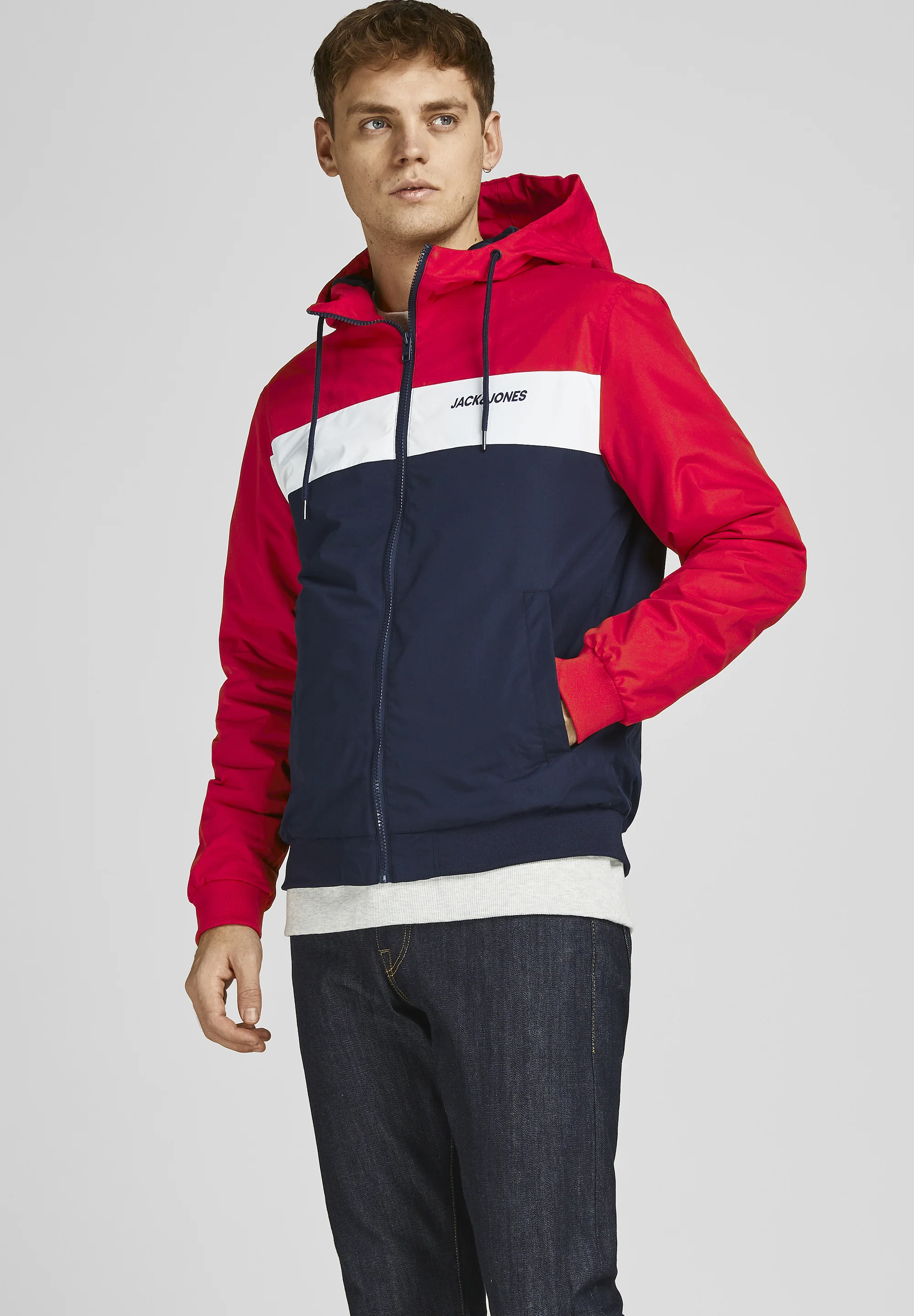 Jack & Jones JJERUSH BLOCKING HOOD - Giacca leggera