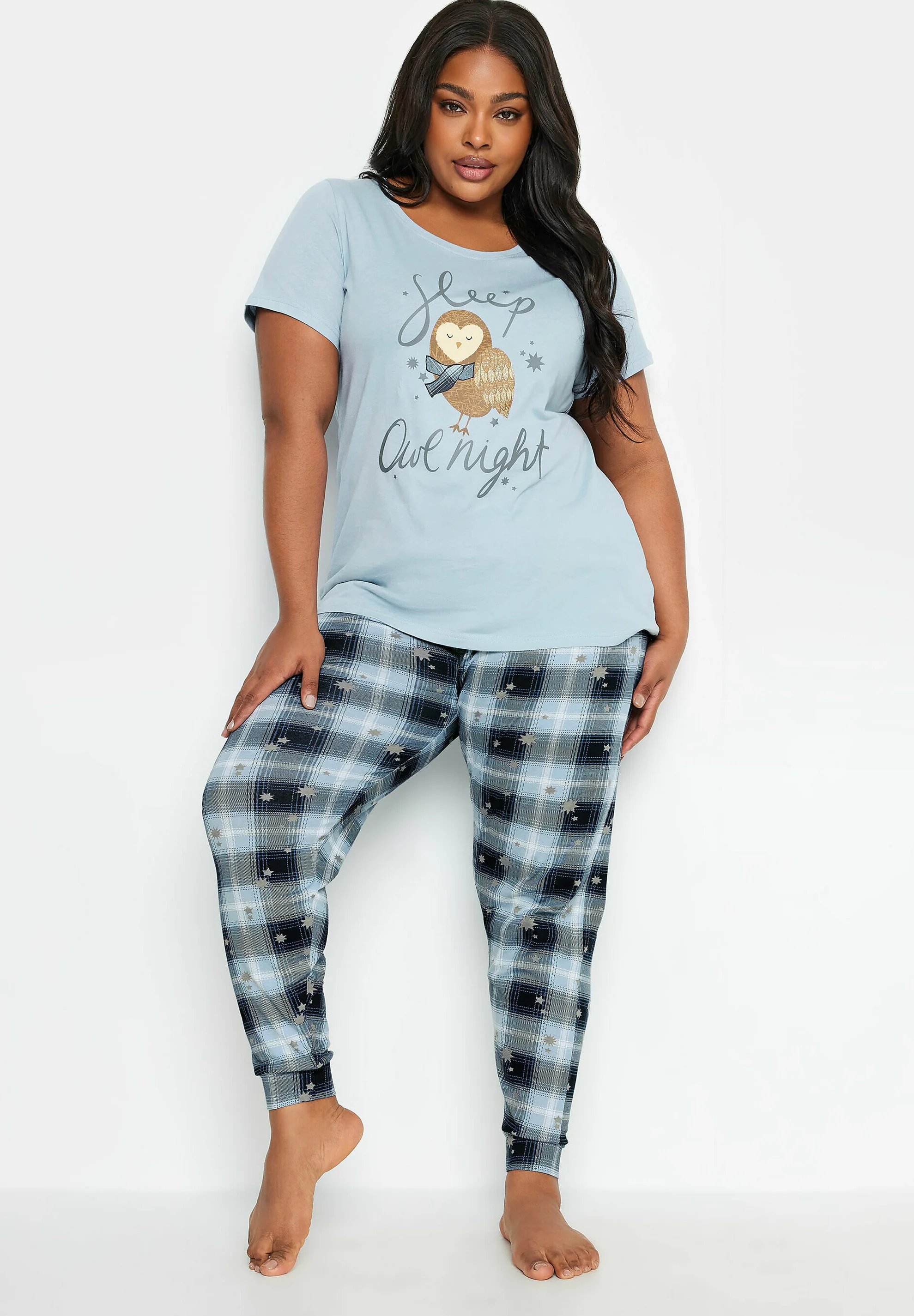 Yours Clothing SLEEP OWL NIGHT CHECK SET - Pigiama