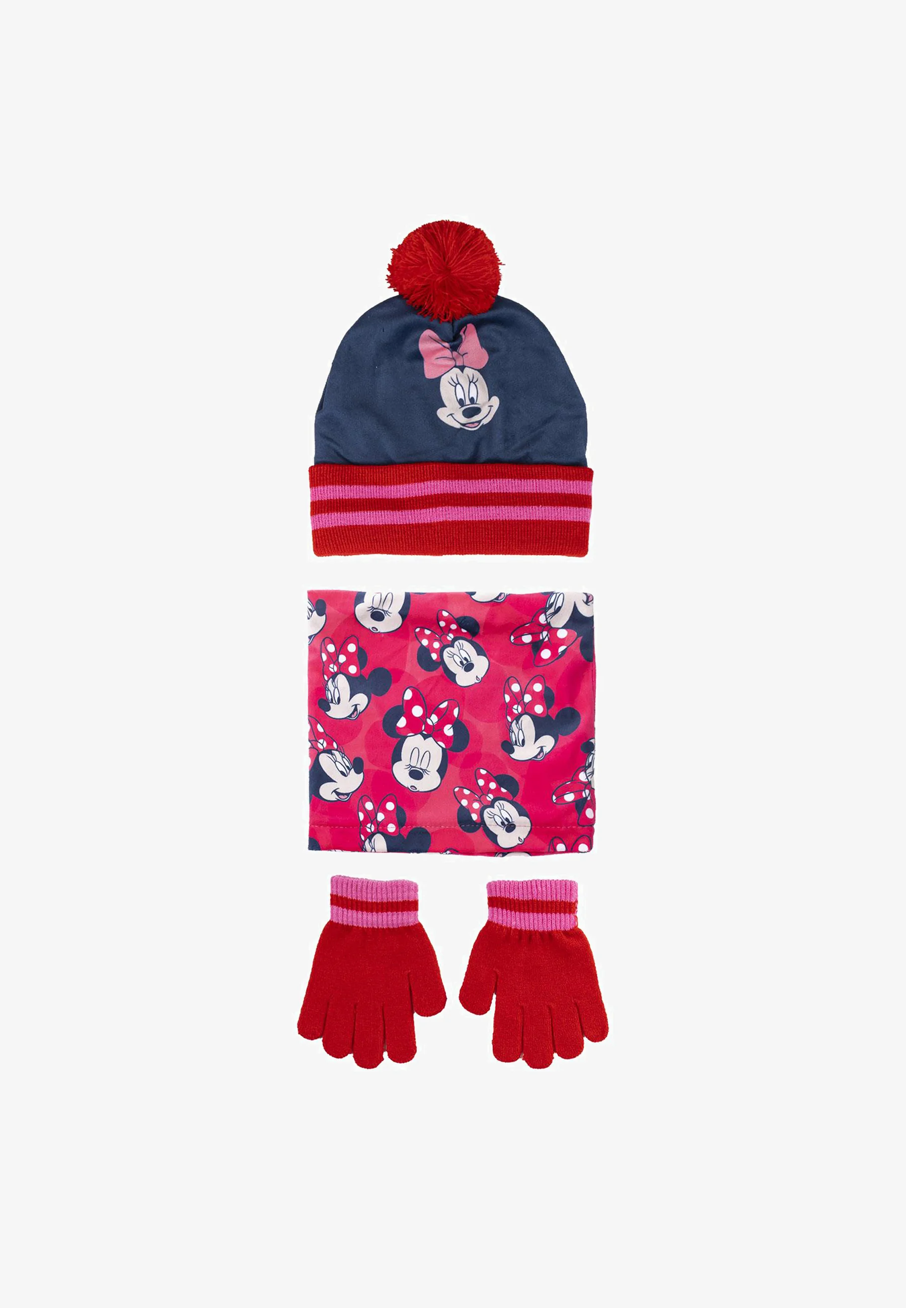 Mickey & Minnie WINTER-SET MÜTZE, SCHAL UND HANDSCHUHE- Guanti