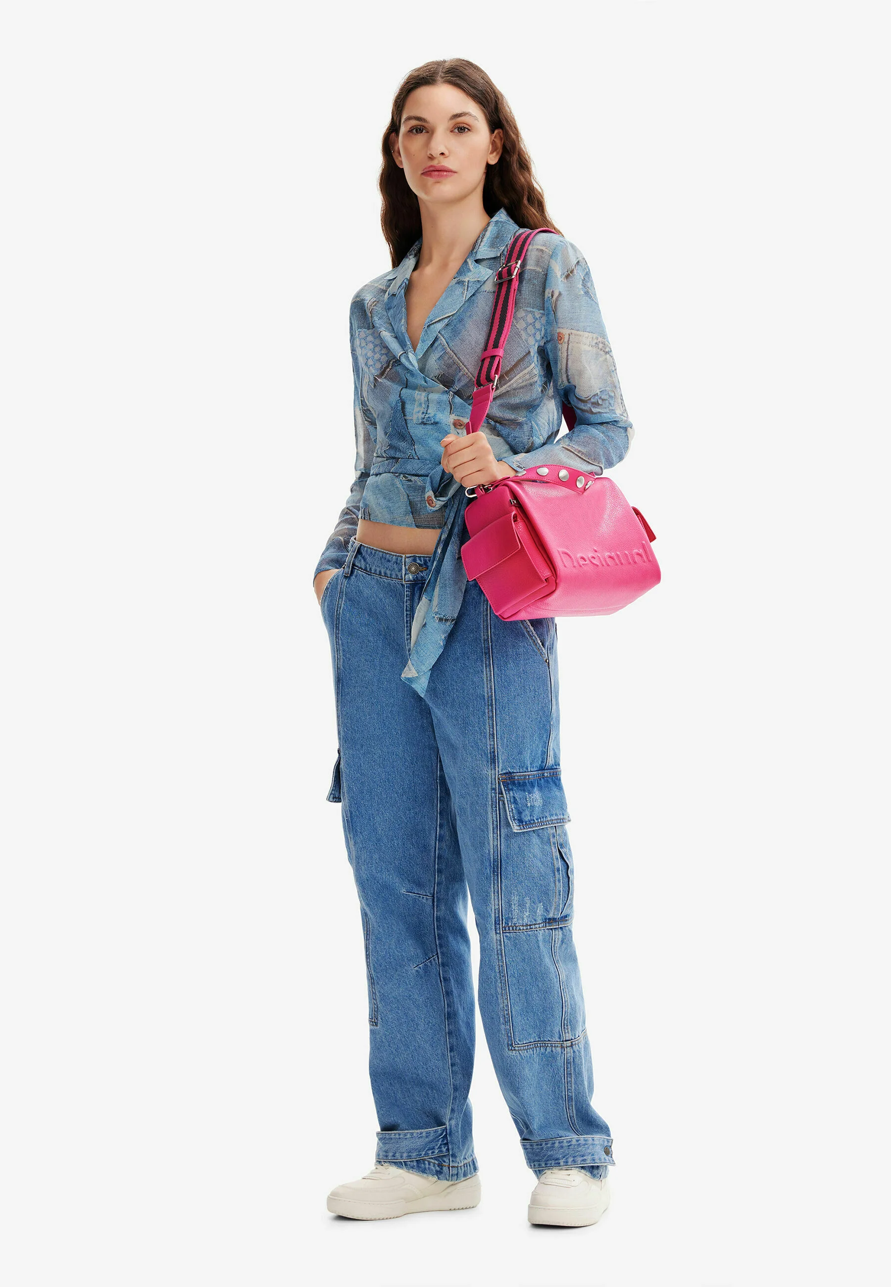Desigual MIDSIZE HALF LOGO - Borsa a mano