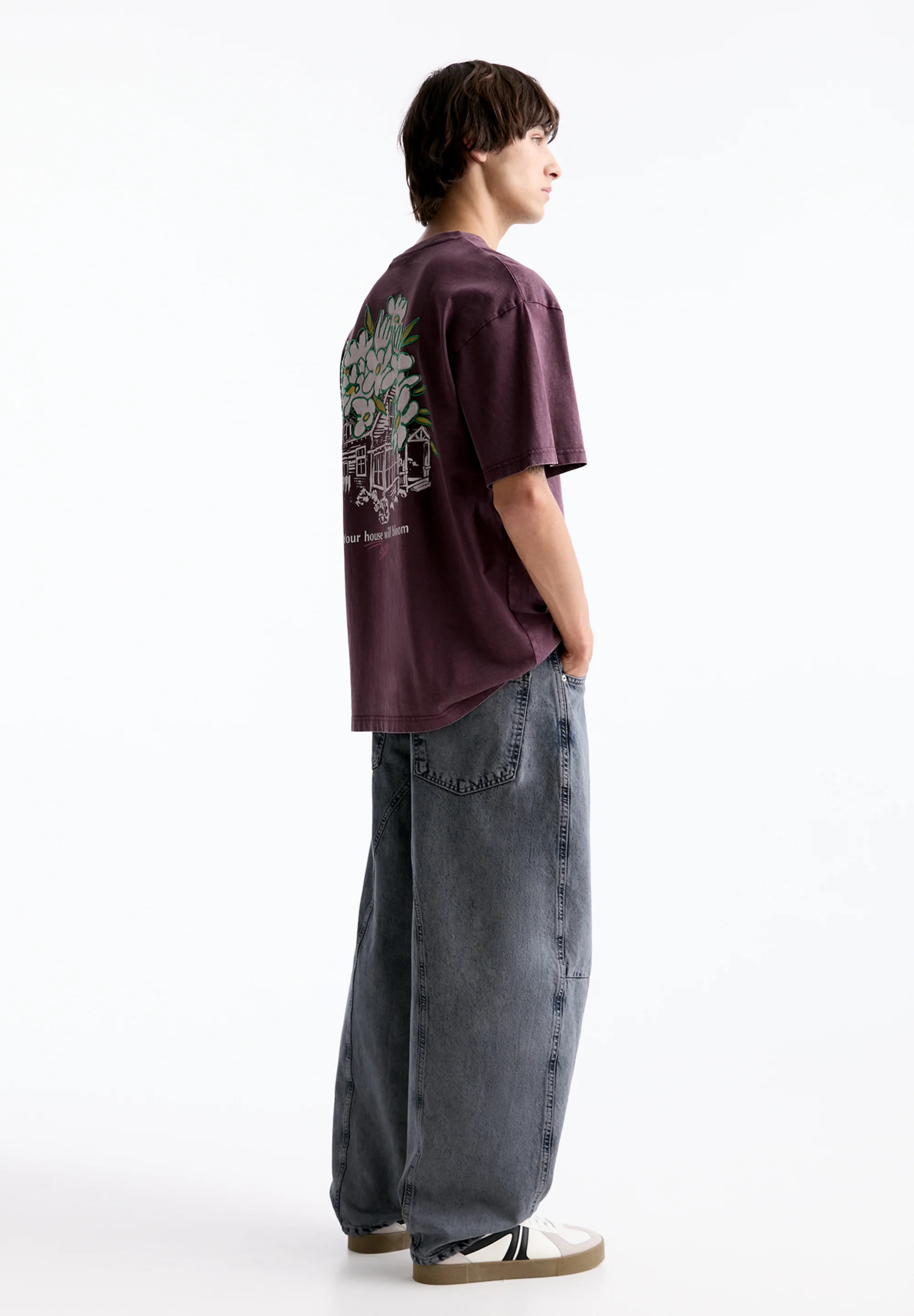 PULL&BEAR FADED SHORT SLEEVE - T-shirt con stampa