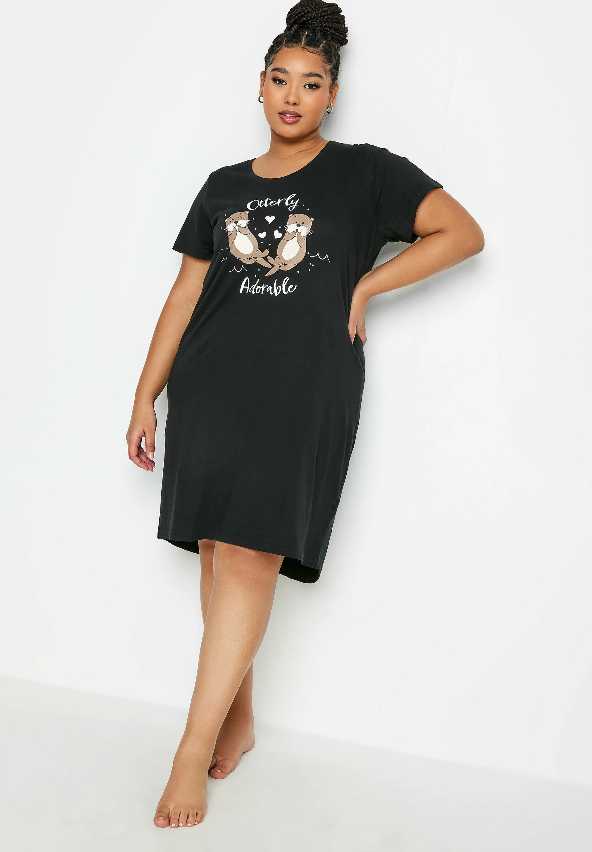 Yours Clothing OTTERLY ADORABLE SLOGAN - Camicia da notte