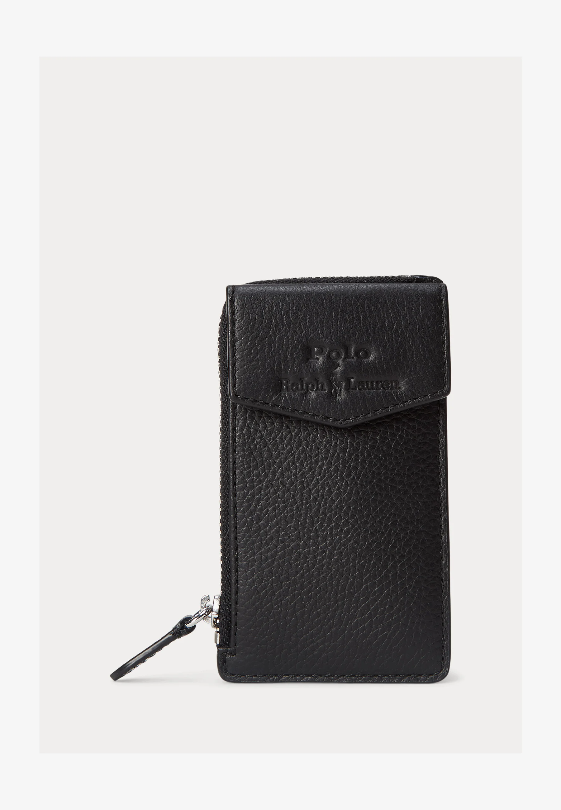 PEBBLED LEATHER ZIP CARD CASE - Portafoglio