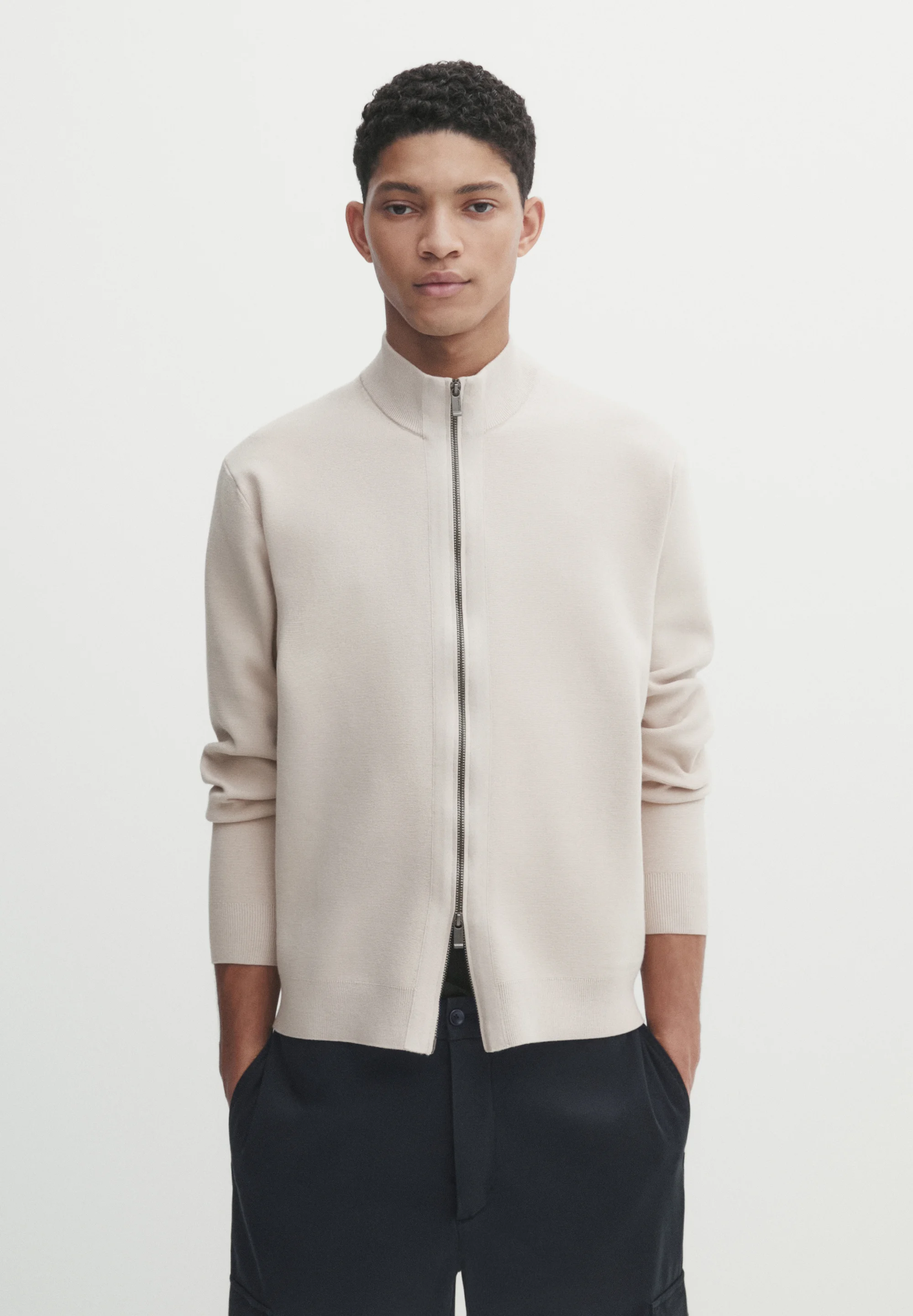 Massimo Dutti MILANO WITH A MOCK NECK AND ZIP - Cardigan