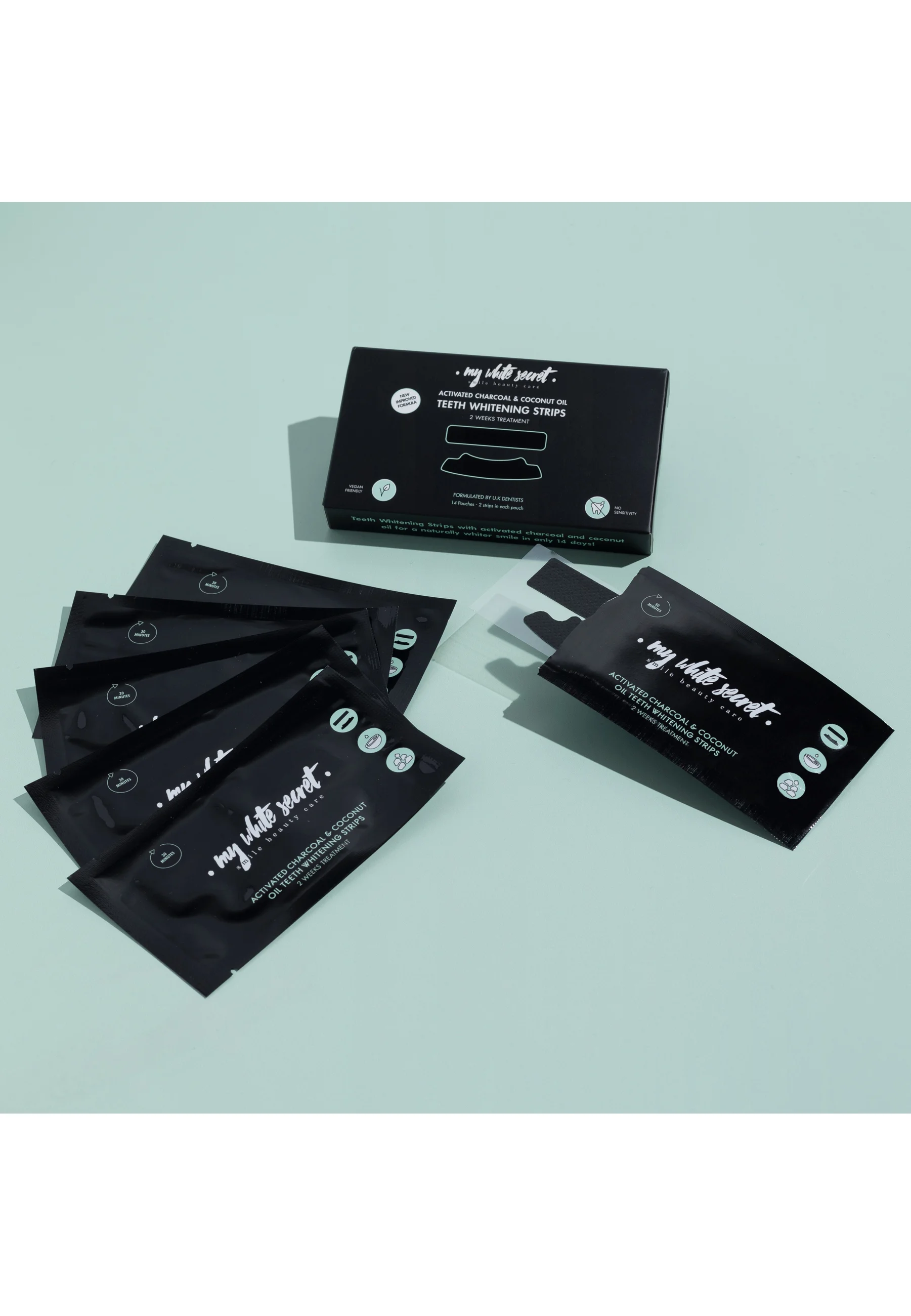 My White Secret CHARCOAL TEETH WHITENING STRIPS - Cura dei denti