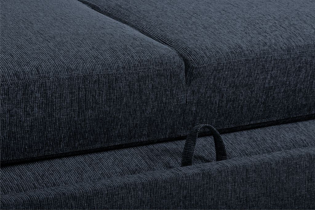 Sofa bed chaise longue VEJLBY dark grey fabric