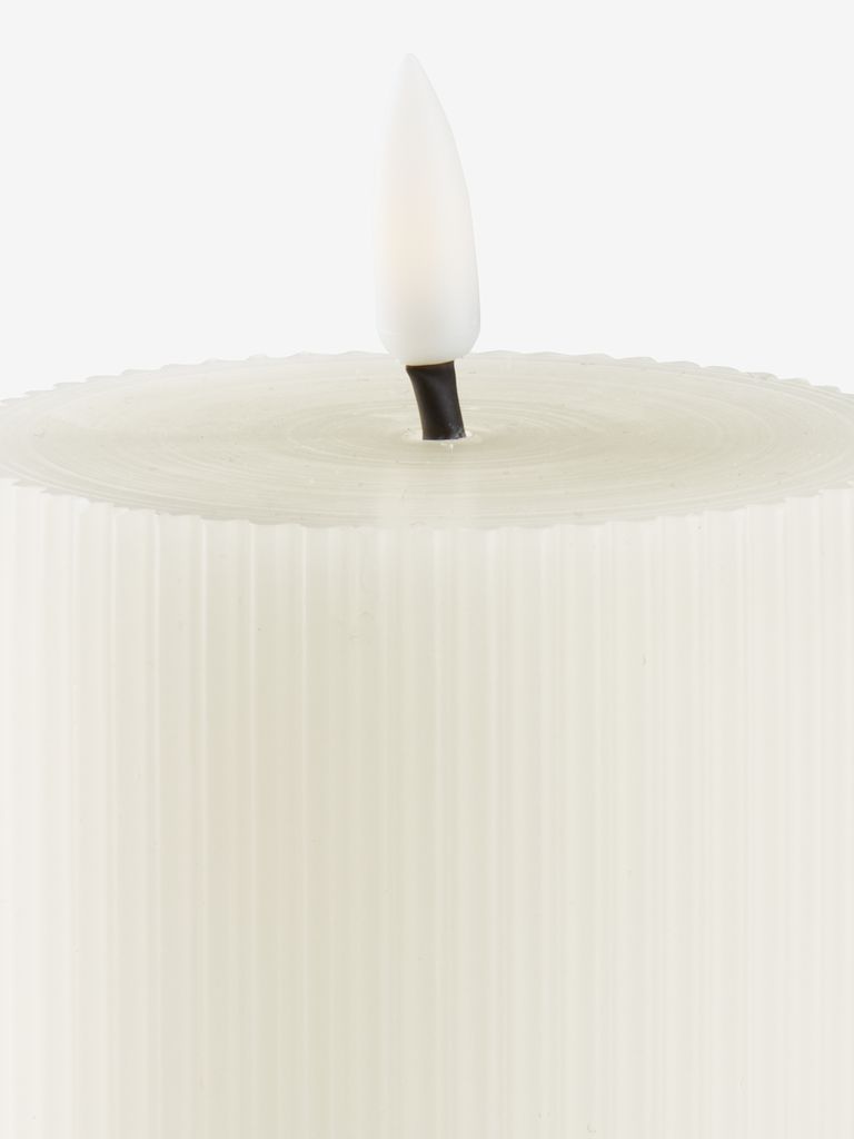 LED pillar candle GALAR D8xH10cm with timer white