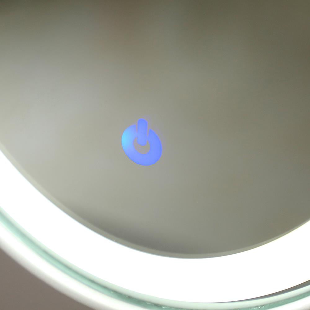 Lowest Prices - Ktaxon Elegance White Dressing Table Vanity Table and Stool Set Wood Makeup Desk with 4 Drawers & Lighted LED Touch Screen Mirror