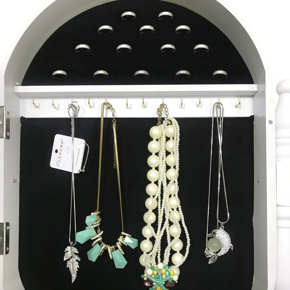 Lowest Prices - Ktaxon Vanity Jewelry Wooden Makeup Dressing Table Set W/Stool Mirror Cabinet &4 Drawer