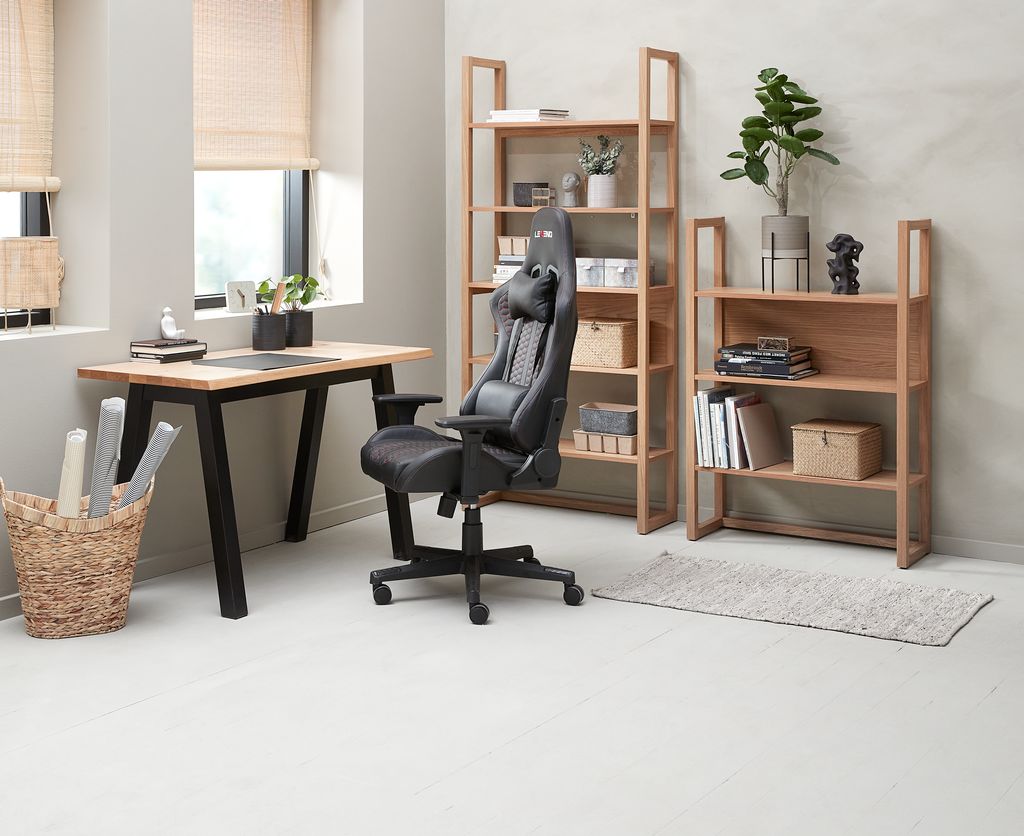 Desk SKOVLUNDE 60x120 natural oak/black