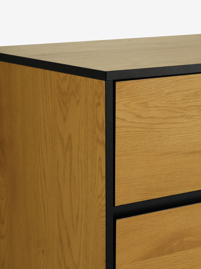 3+3 drawer chest ODENSE oak colour/black