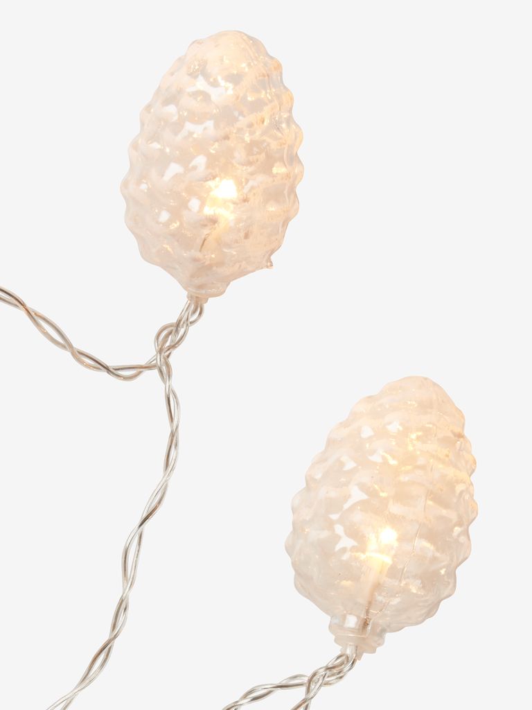 LED string lights OPALIT with 10 LED pinecones w/timer