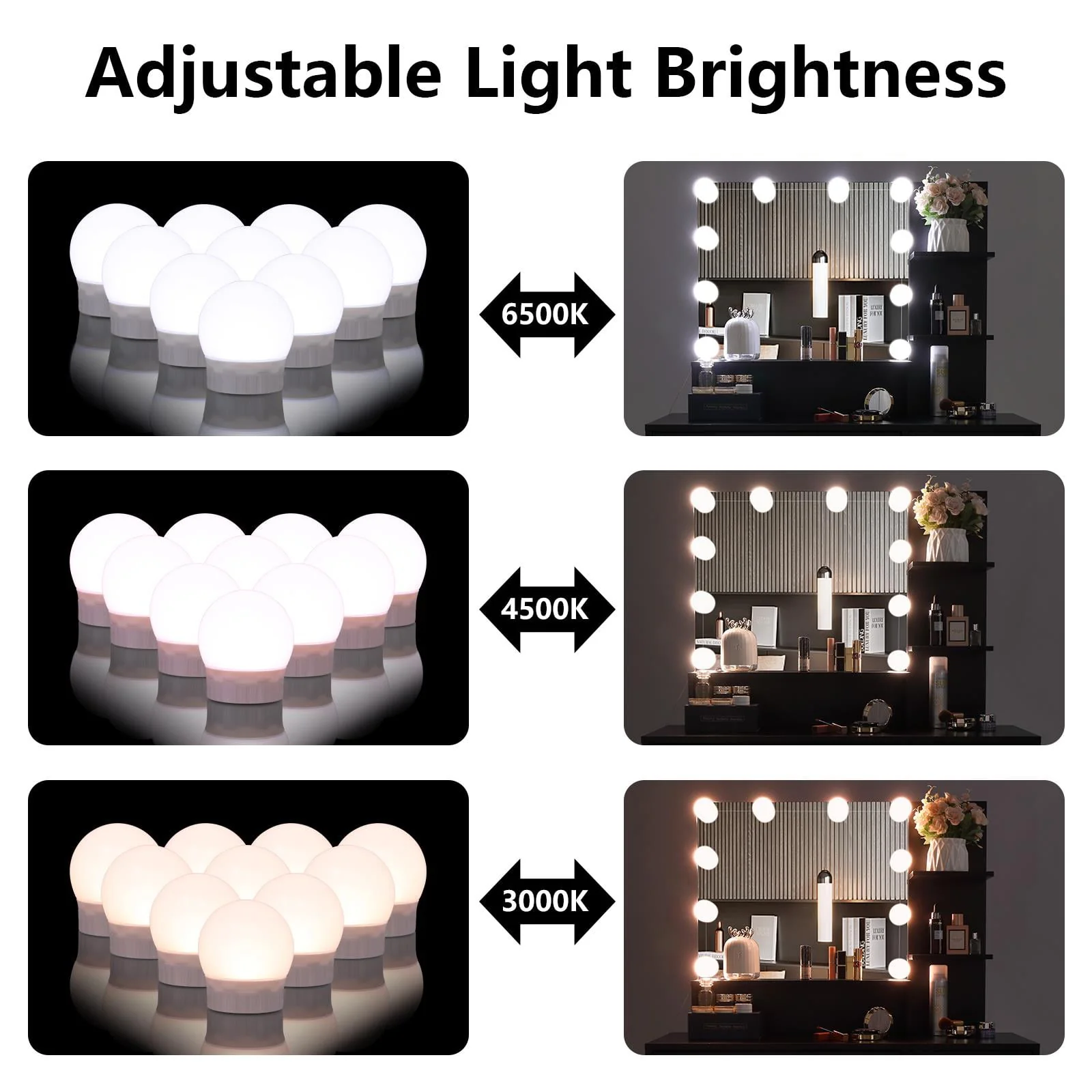 Lowest Prices - Ktaxon Vanity Set with 3 Color Lighted Mirror, Makeup Table with 6 Drawers, Dressing Table Makeup Desk with Stool,White