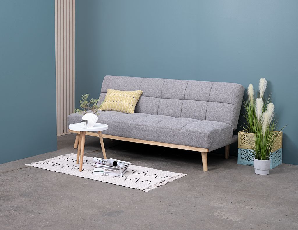 Sofa bed NEJEDE light grey fabric