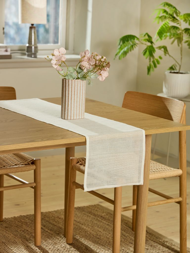 Table runner BREI 30x140 white/natural